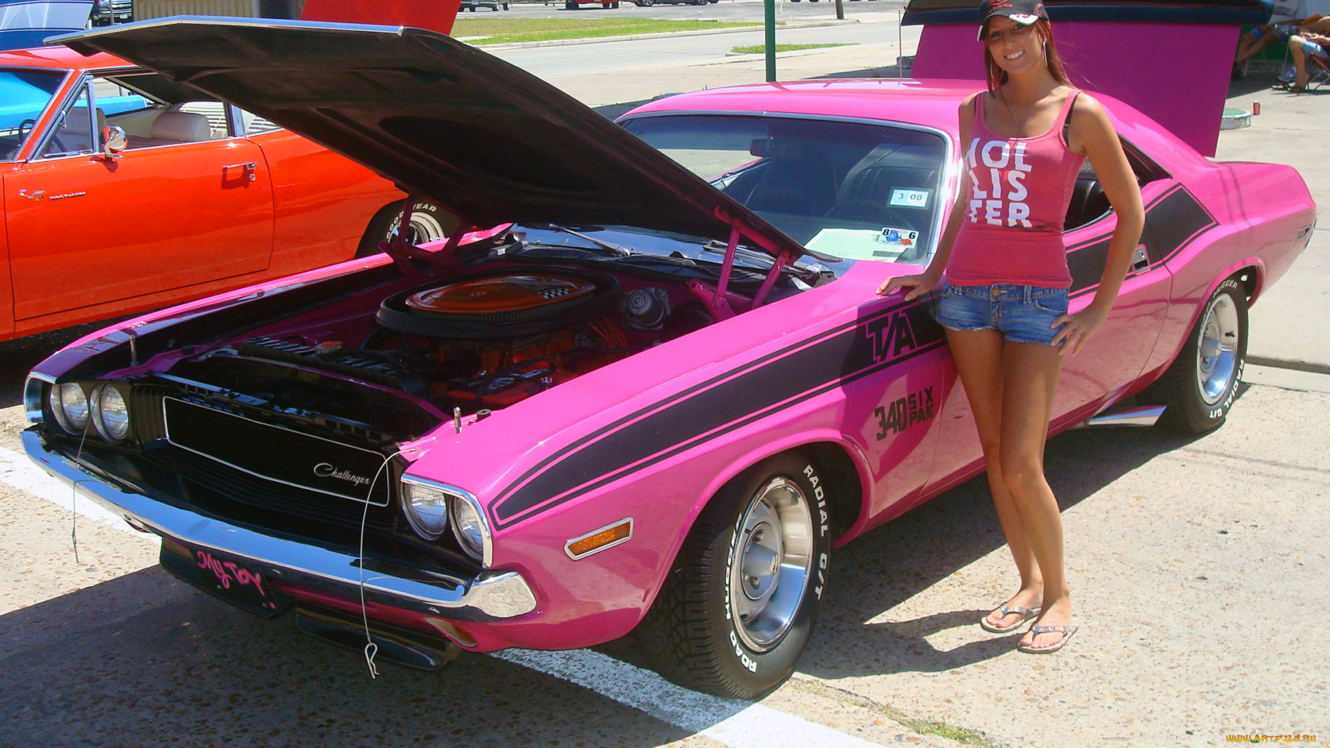 автомобили, авто, девушками, шорты, девочка, мускулкар