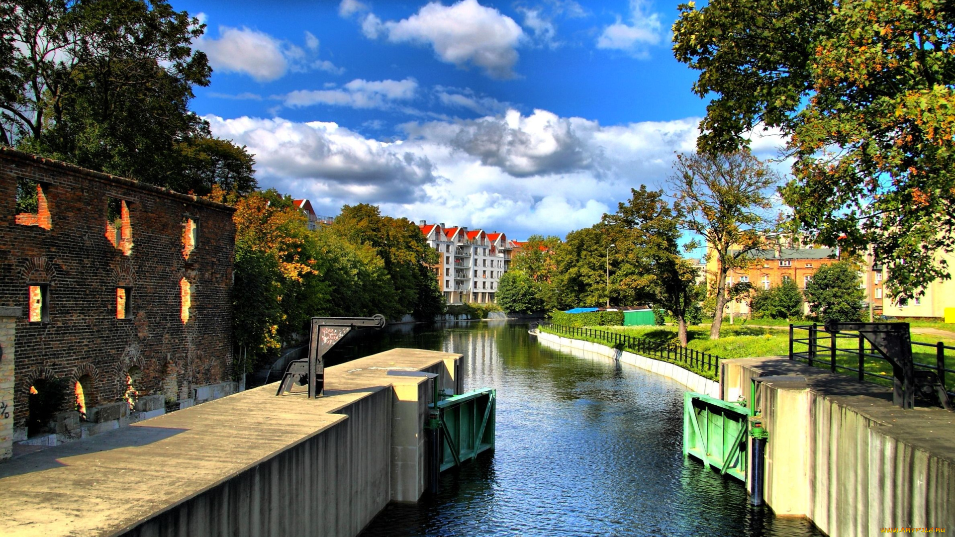 города, гданьск, польша, поморское, воеводство