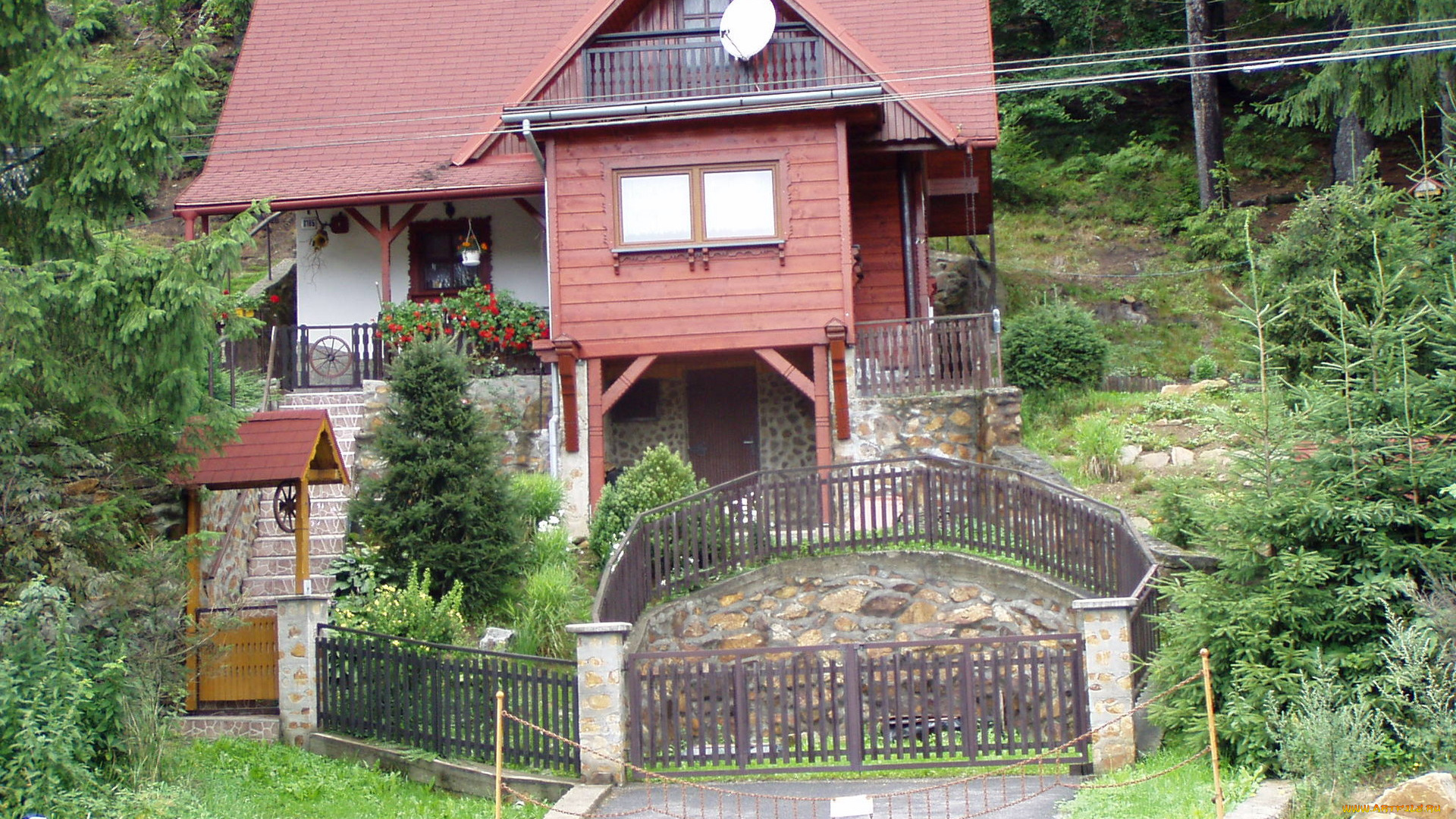 разное, сооружения, постройки, цветы, лес, дом