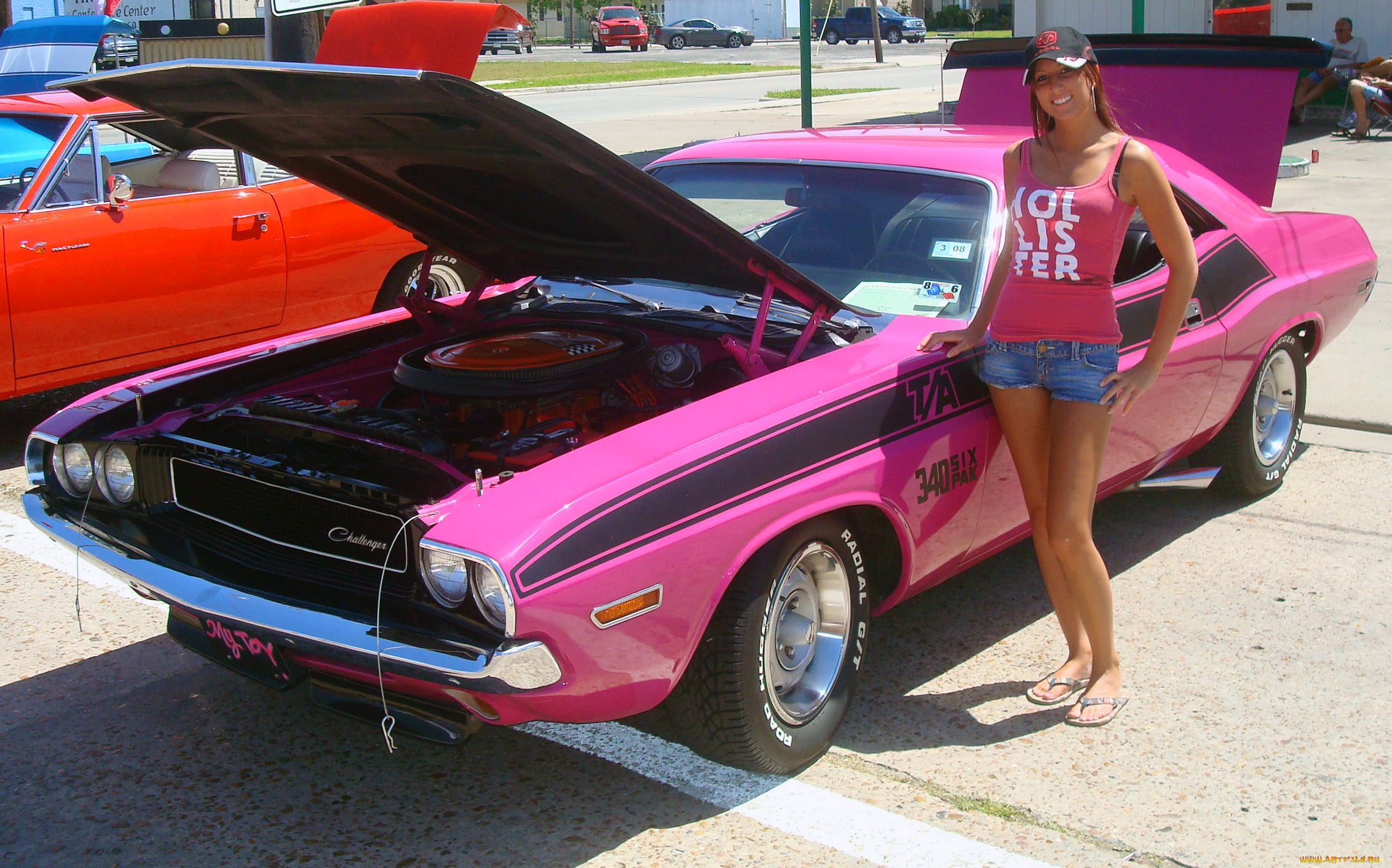 автомобили, авто, девушками, шорты, девочка, мускулкар