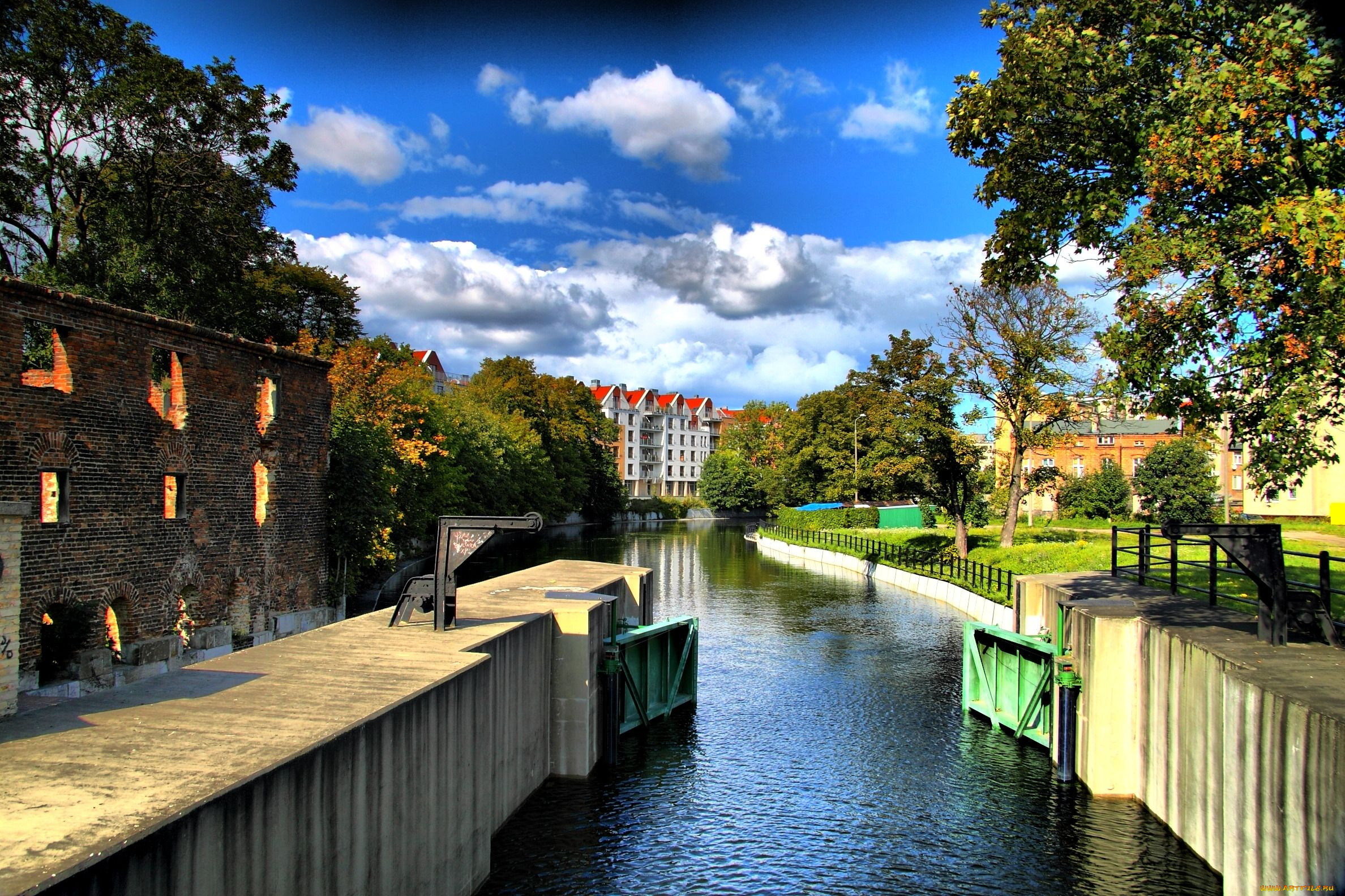 города, гданьск, польша, поморское, воеводство