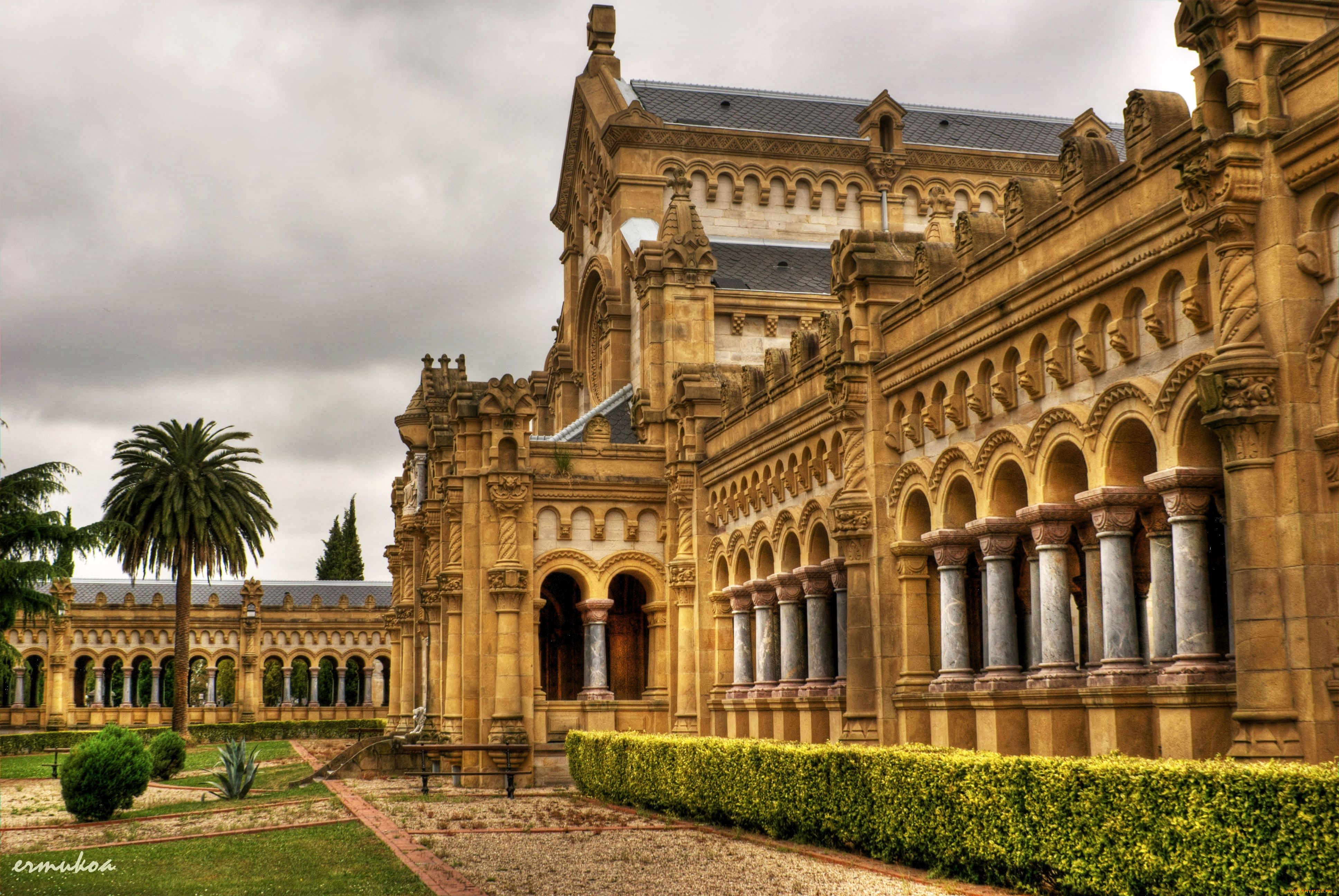 страна, басков, города, здания, дома, самудио