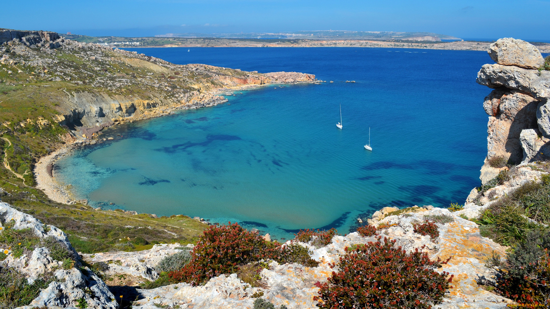 mellieha, malta, природа, побережье