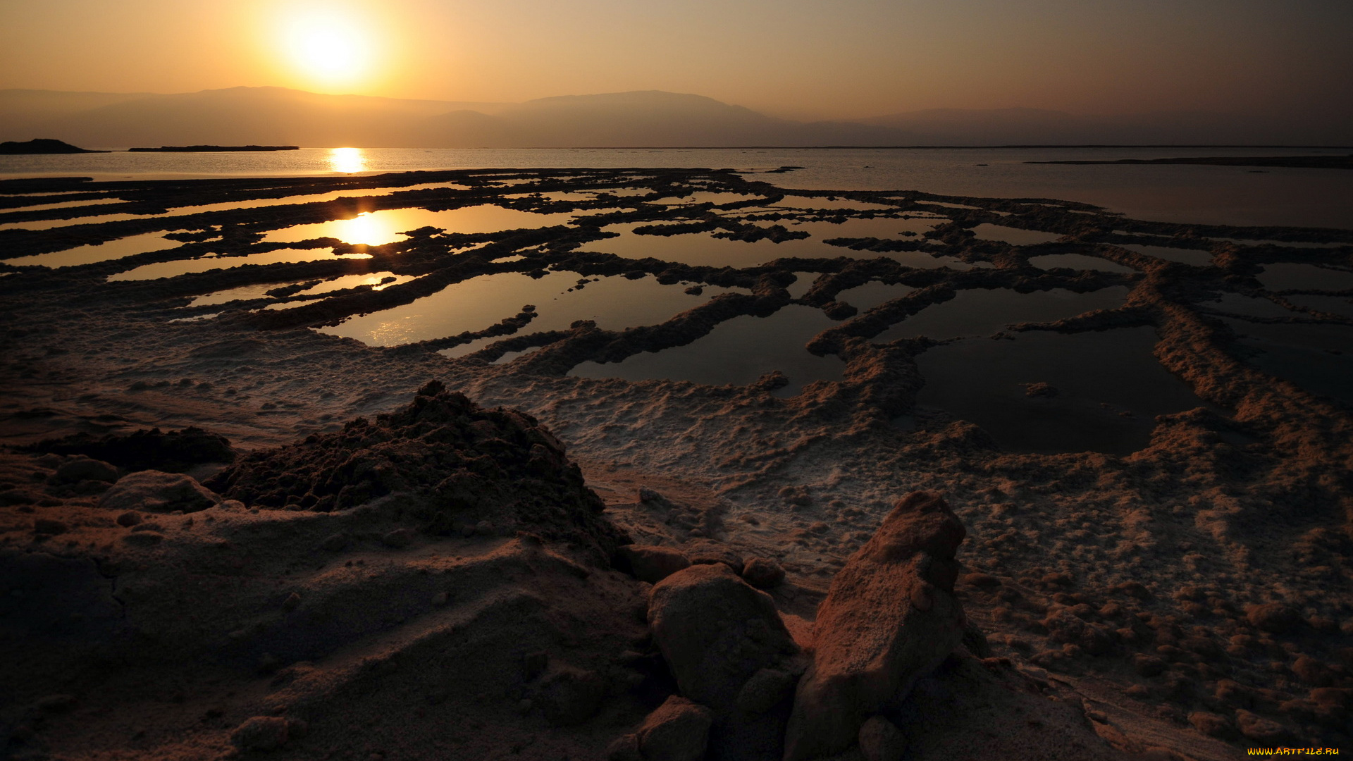 природа, восходы, закаты, дымка, солнце, берег, озеро