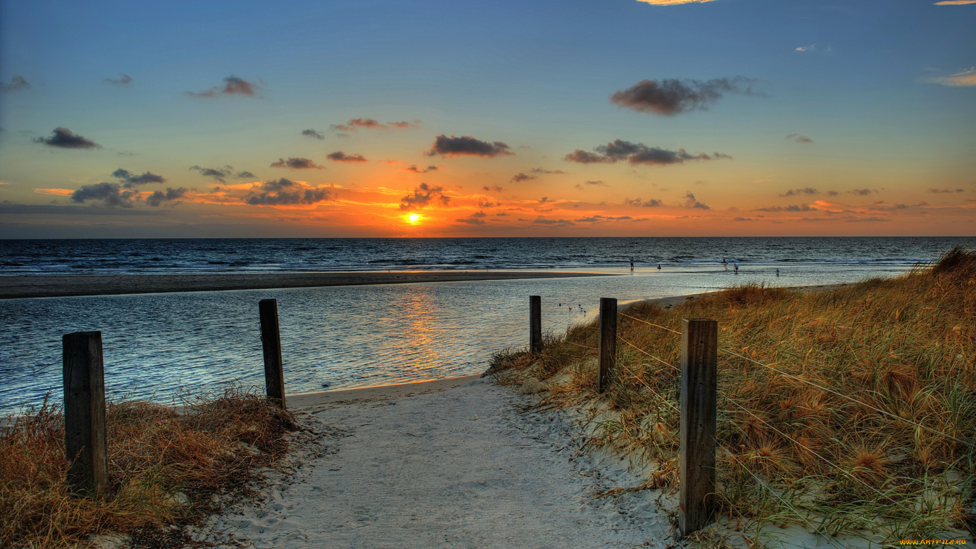 природа, восходы, закаты, океан, дорожка, закат