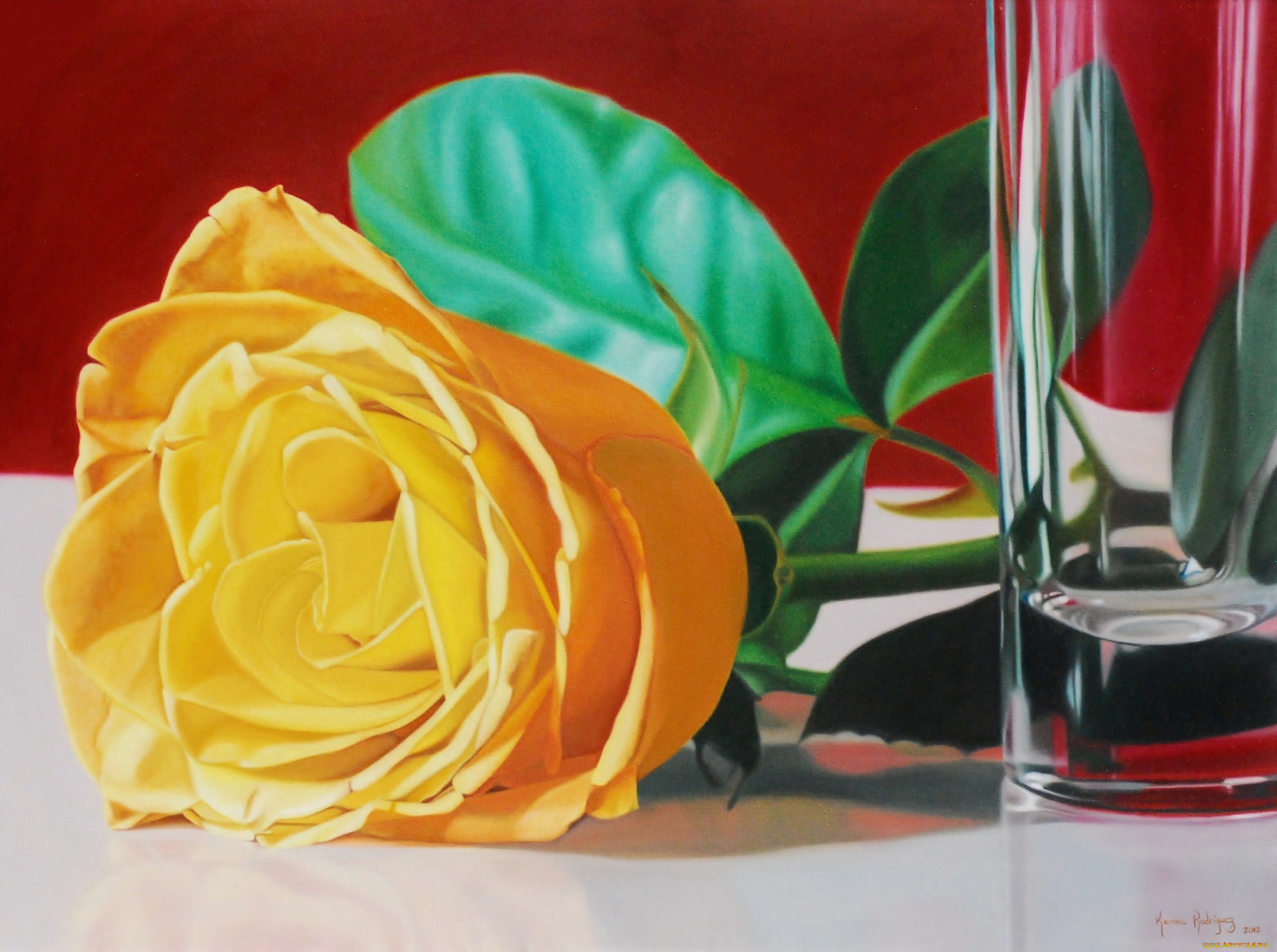 karina, rodriguez, рисованные, роза