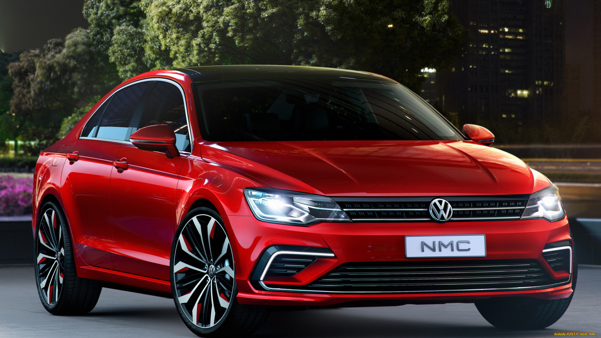 автомобили, volkswagen, 2014г, concept, coupе, midsize, new, красный