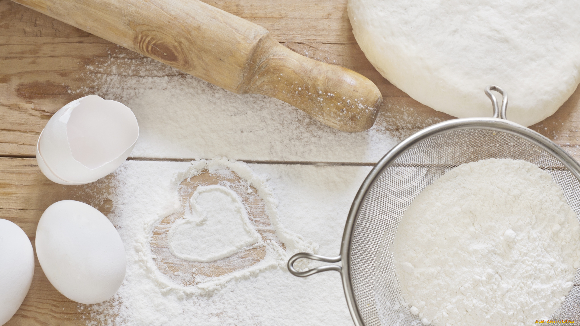 еда, разное, мука, яйца, тесто