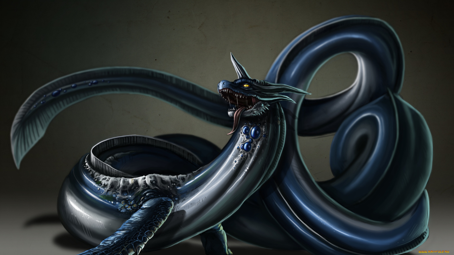 фэнтези, существа, существо, синий