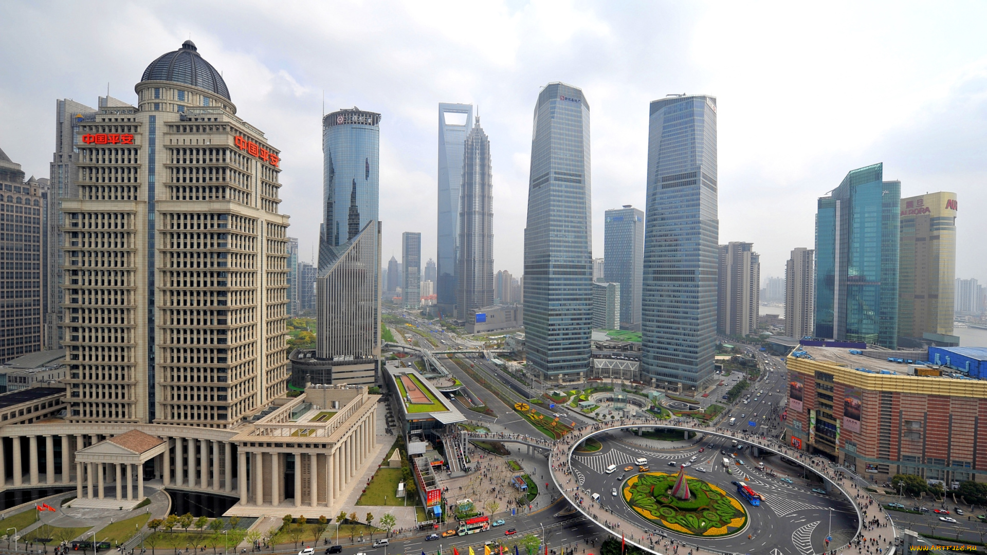 города, шанхай, , китай, небоскребы