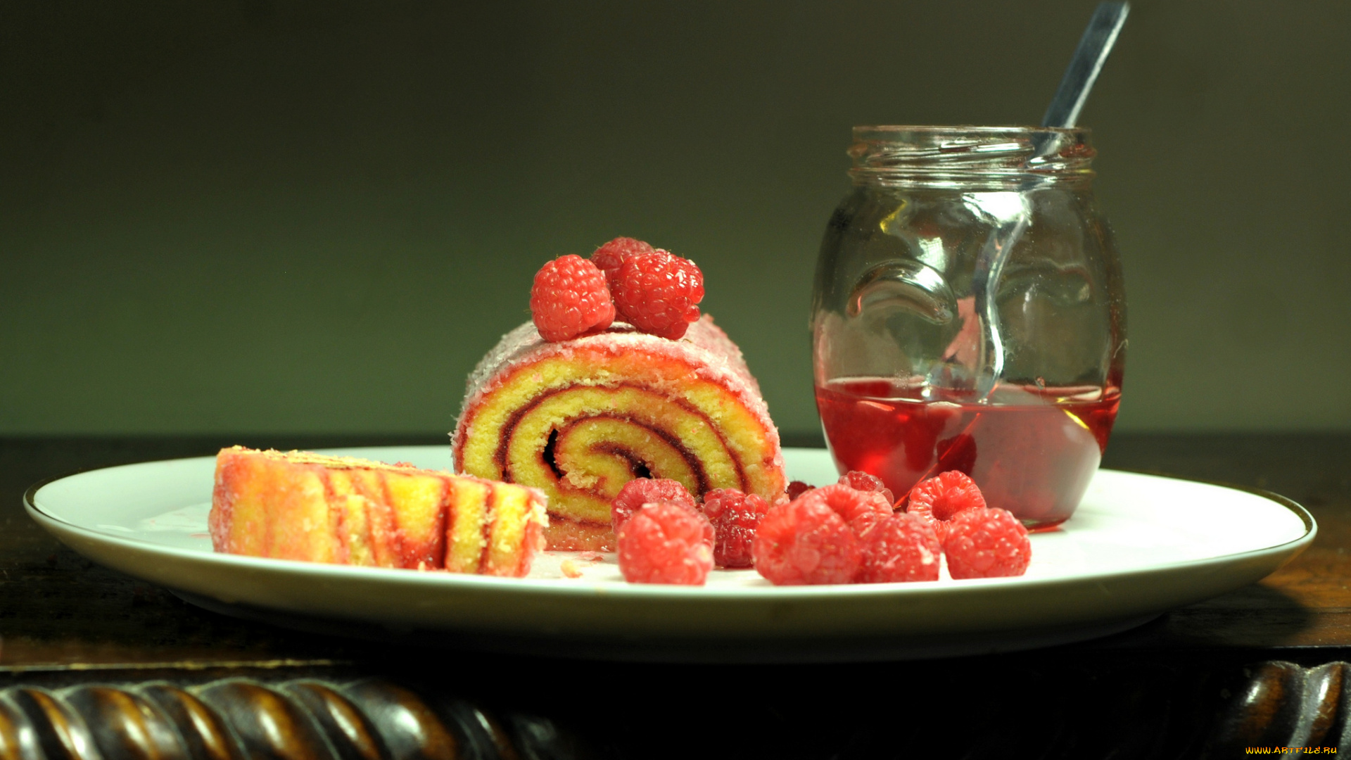 raspberry, roll, cake, with, syrup, еда, пирожные, , кексы, , печенье, ягоды, сироп, малина, рулетик