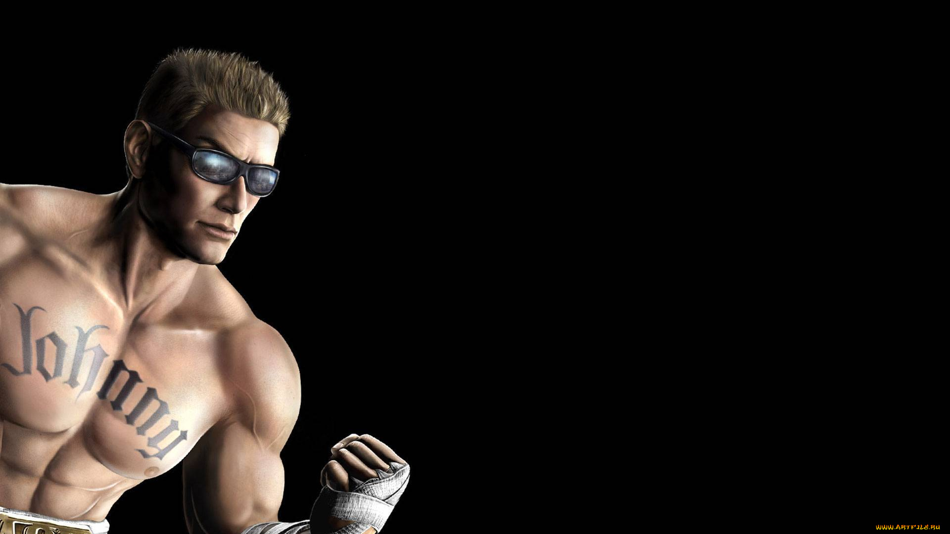 видео, игры, mortal, kombat, мортал, игра, чёрный, фон, johnny, cage, комбат