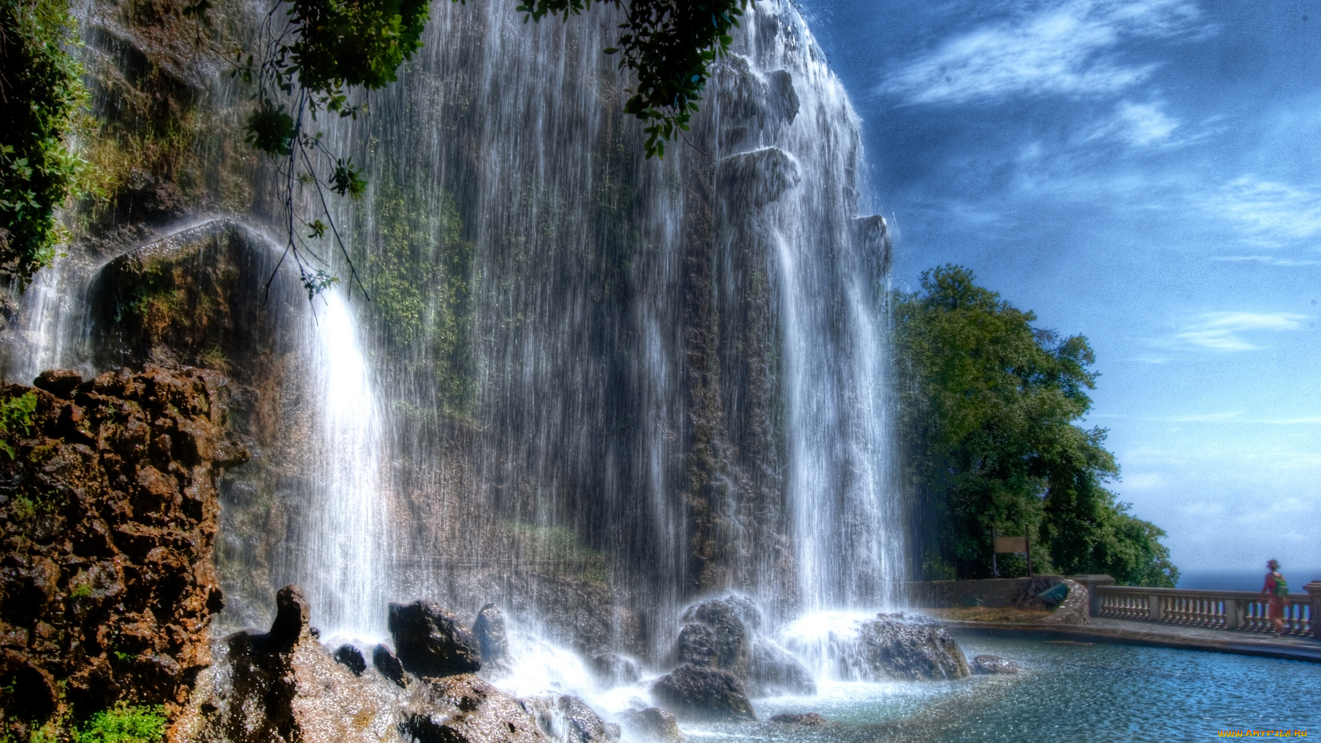 waterfall, of, castle, hill, , nice, , france, природа, водопады, водопад, франция, ницца, france, nice, парк