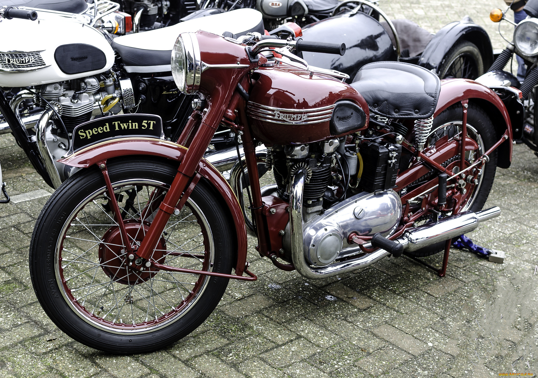 triumph, speed, twin, 5a, 1954, мотоциклы, triumph, автошоу, выставка, ретро, история
