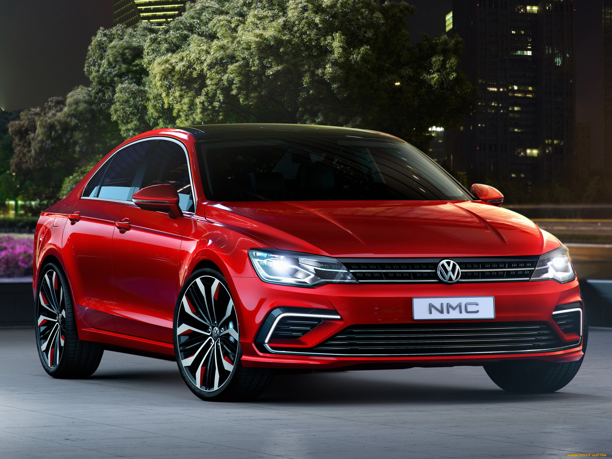 автомобили, volkswagen, 2014г, concept, coupе, midsize, new, красный