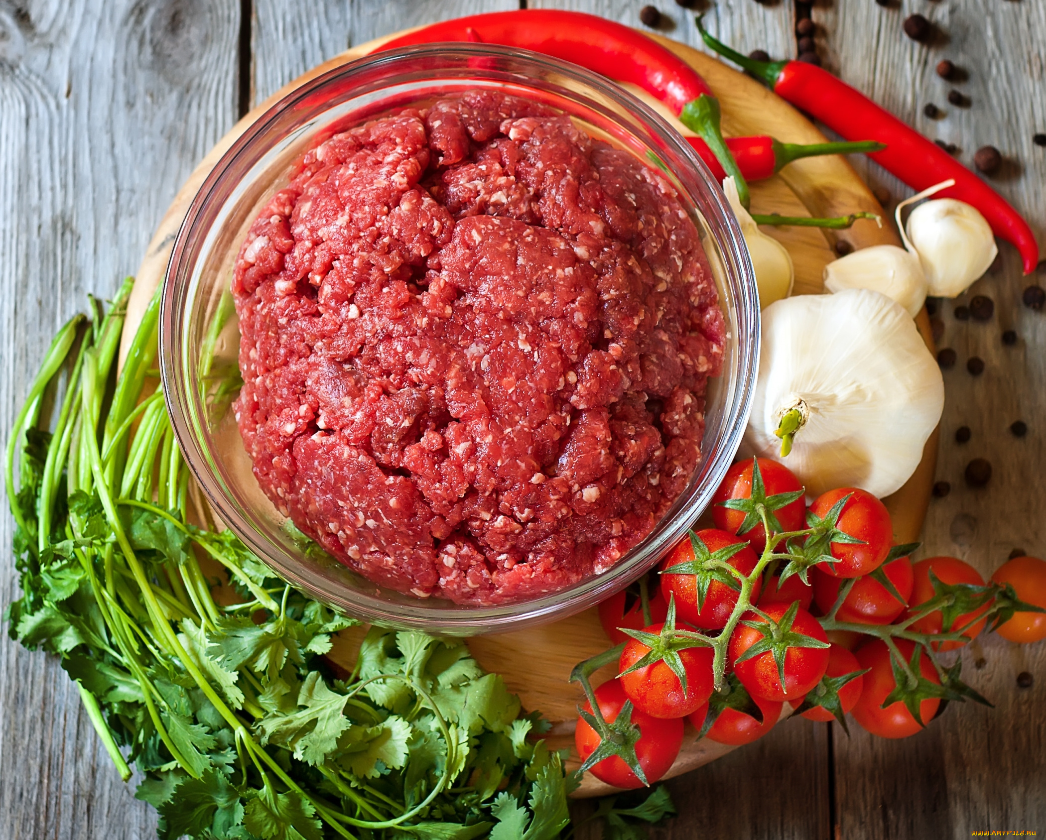 еда, разное, петрушка, помидоры, фарш, томаты