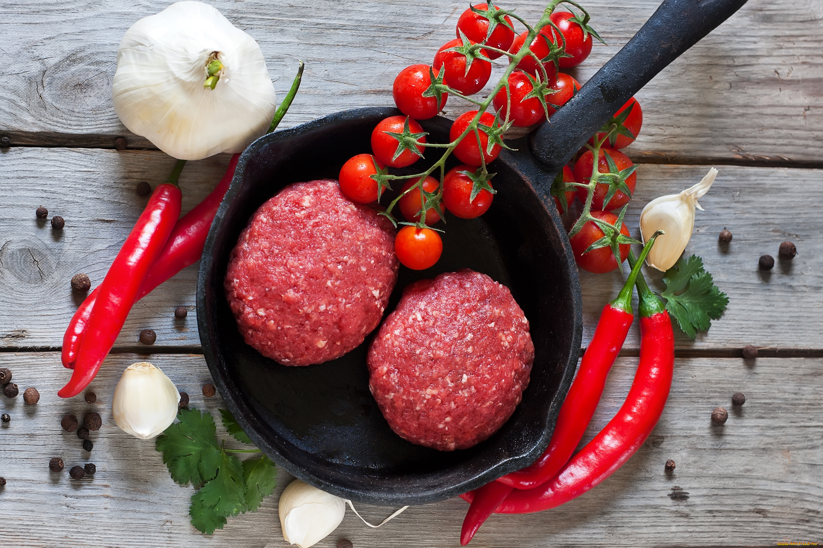 еда, разное, фарш, чеснок, помидоры, чили