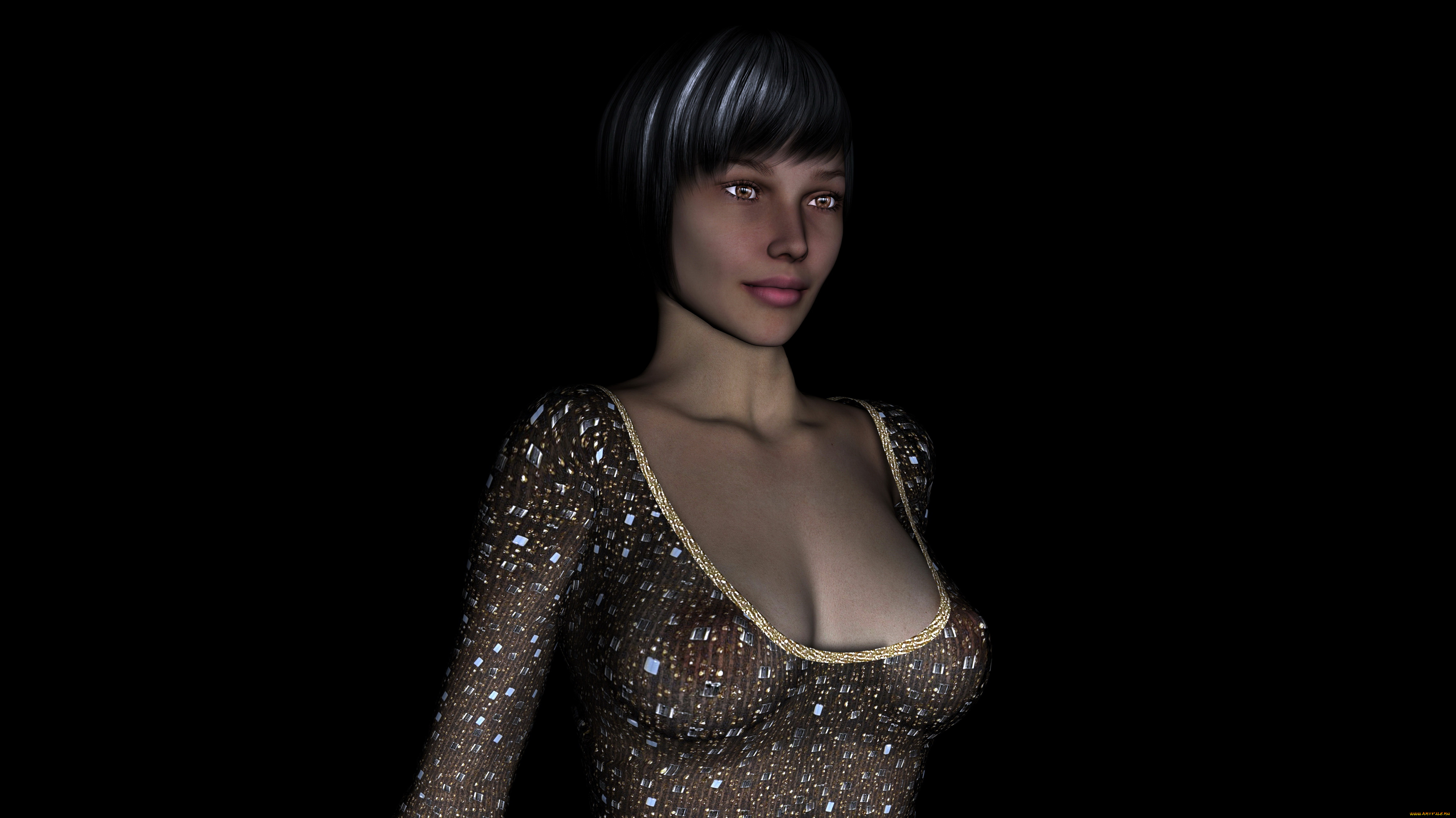 3д, графика, people, , люди, девушка, взгляд