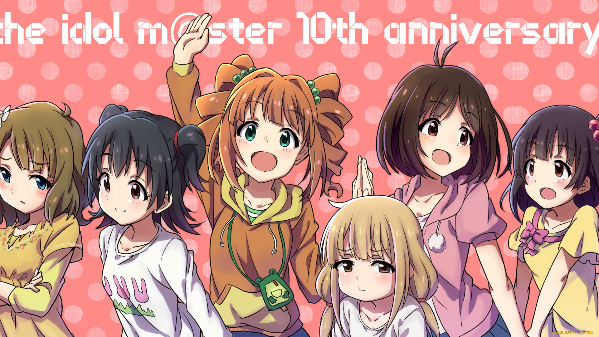 аниме, idolm@ster, idolmaster, million, live, akagi, miria, futaba, anzu, hidaka, ai, nakatani, iku, suou, momoko, takatsuki, yayoi, rariemonn, арт, девушки, группа