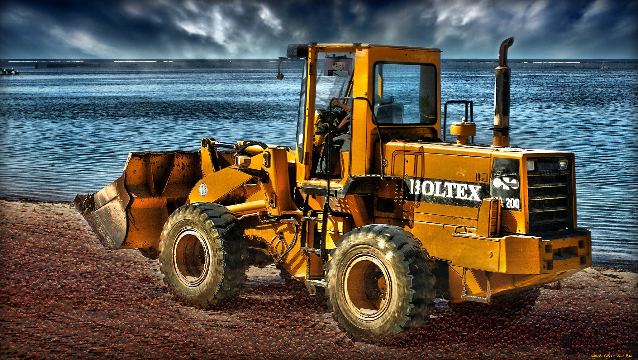 техника, фронтальные, погрузчики, ковш, тяжелый, трактор, колесный