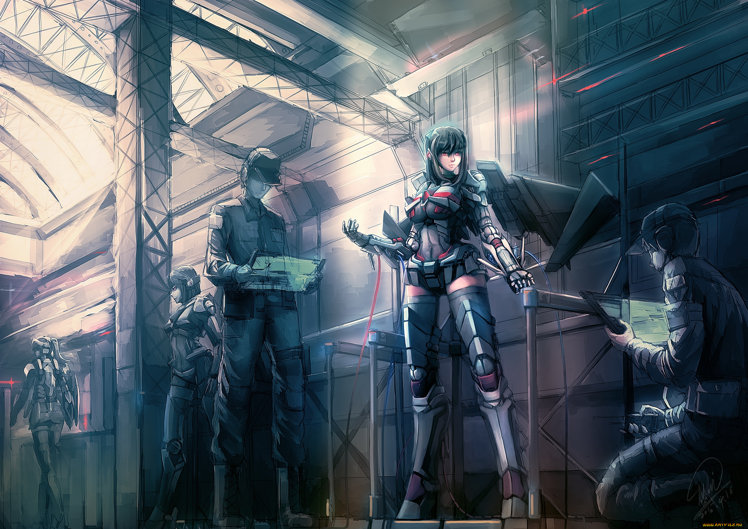 аниме, оружие, , техника, , технологии, парни, броня, девушки, технологии, арт, shou-mai