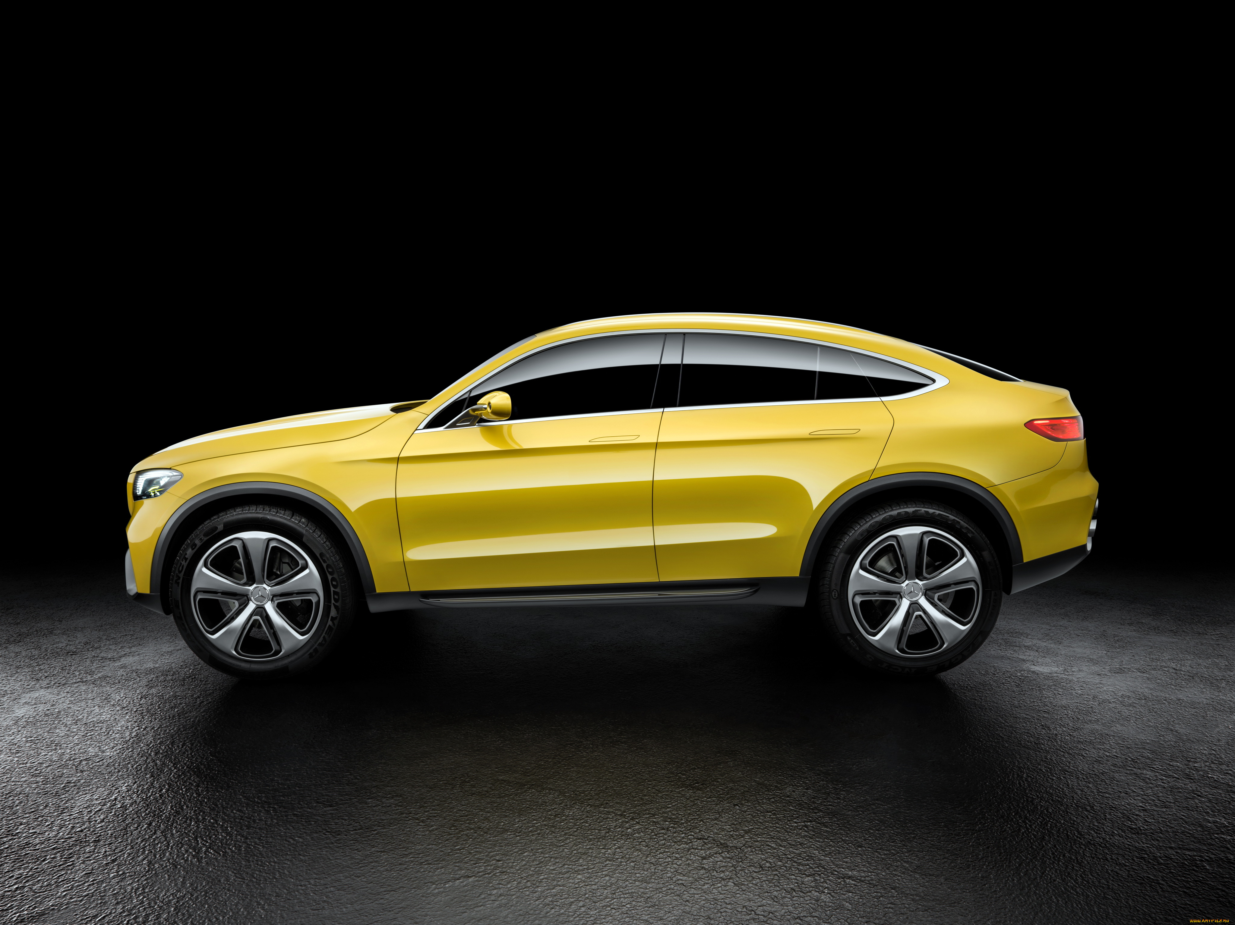 автомобили, mercedes-benz, glc, concept, желтый, 2015г, coupе