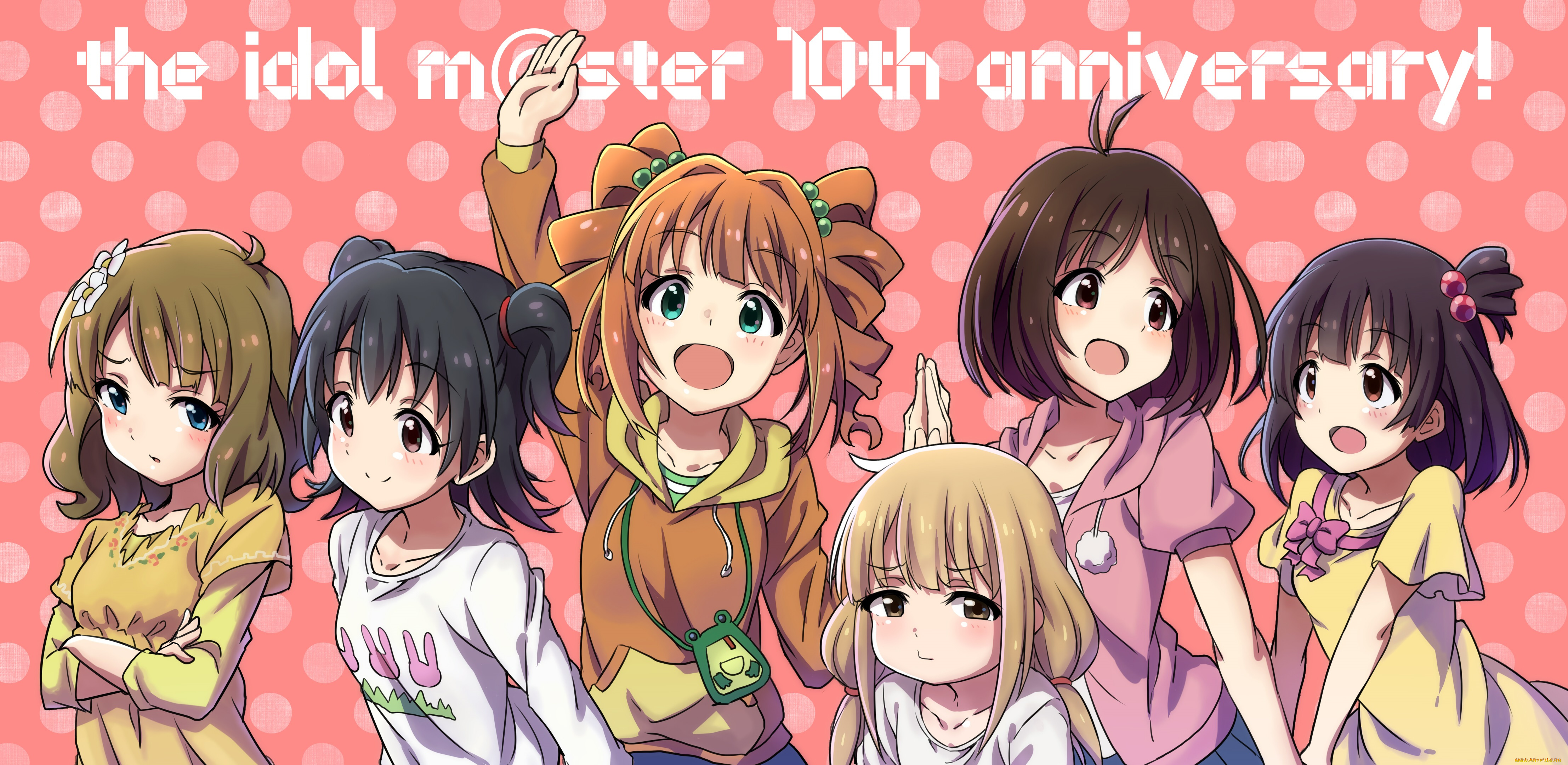 аниме, idolm@ster, idolmaster, million, live, akagi, miria, futaba, anzu, hidaka, ai, nakatani, iku, suou, momoko, takatsuki, yayoi, rariemonn, арт, девушки, группа