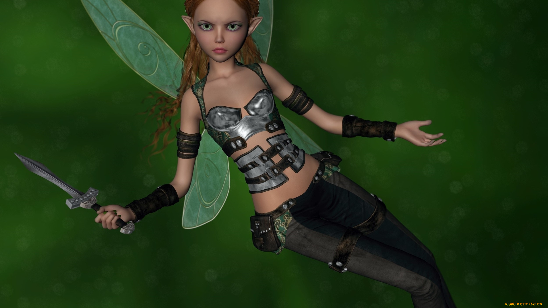 3д, графика, эльфы, , elves, фон, взгляд, фея