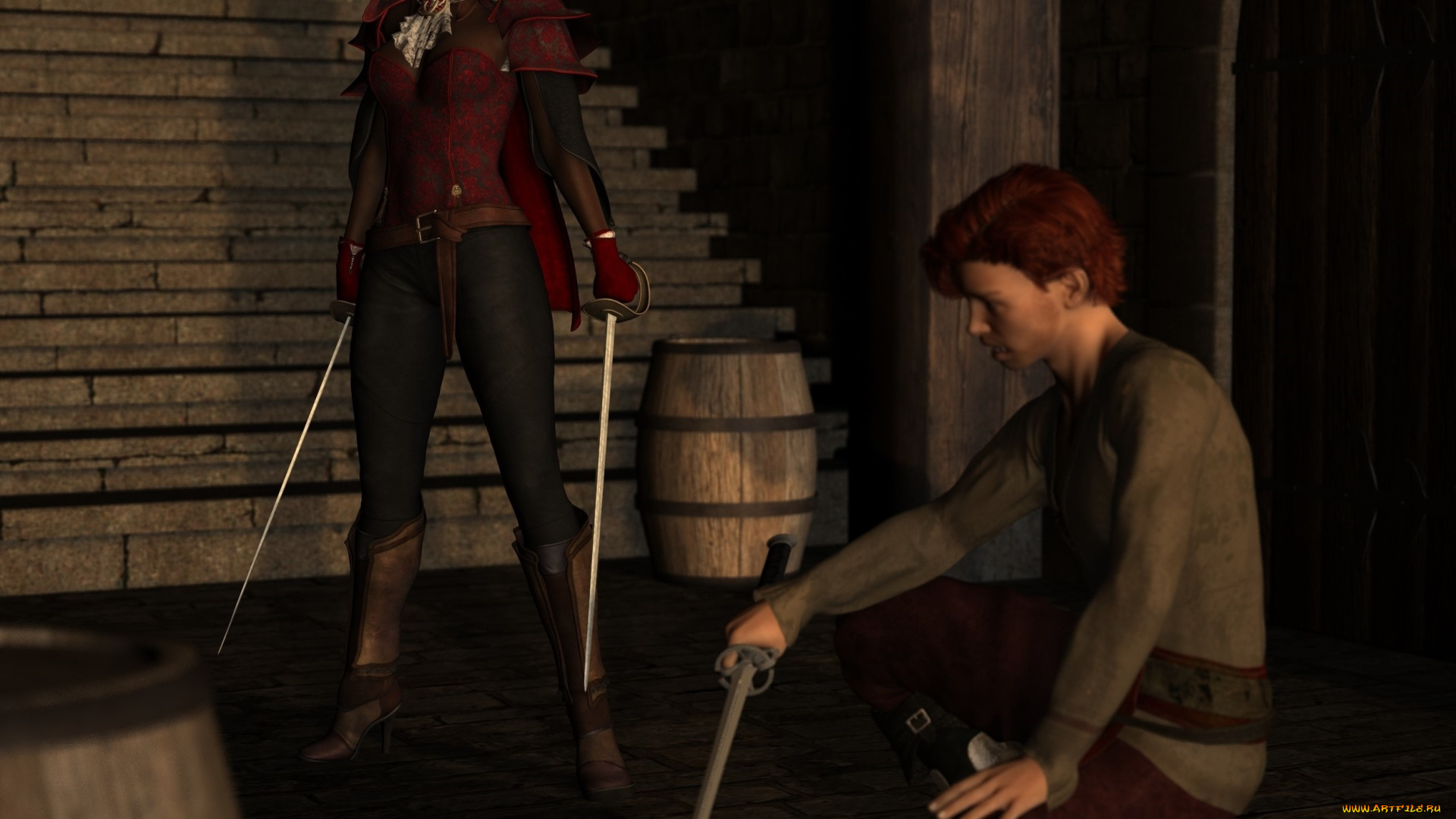 3д, графика, фантазия, , fantasy, девушка, взгляд, фон