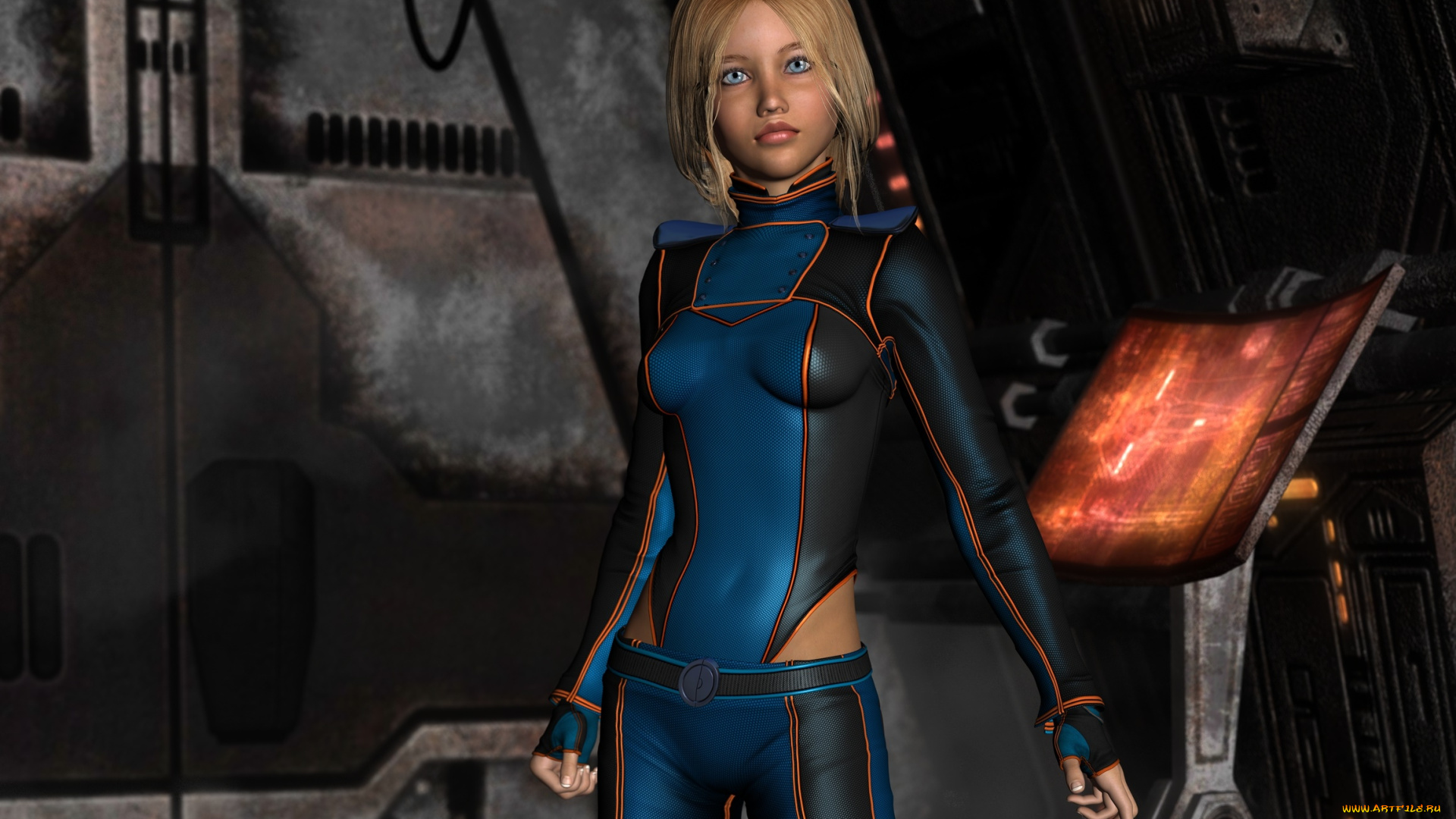 3д, графика, фантазия, , fantasy, фон, взгляд, девушка