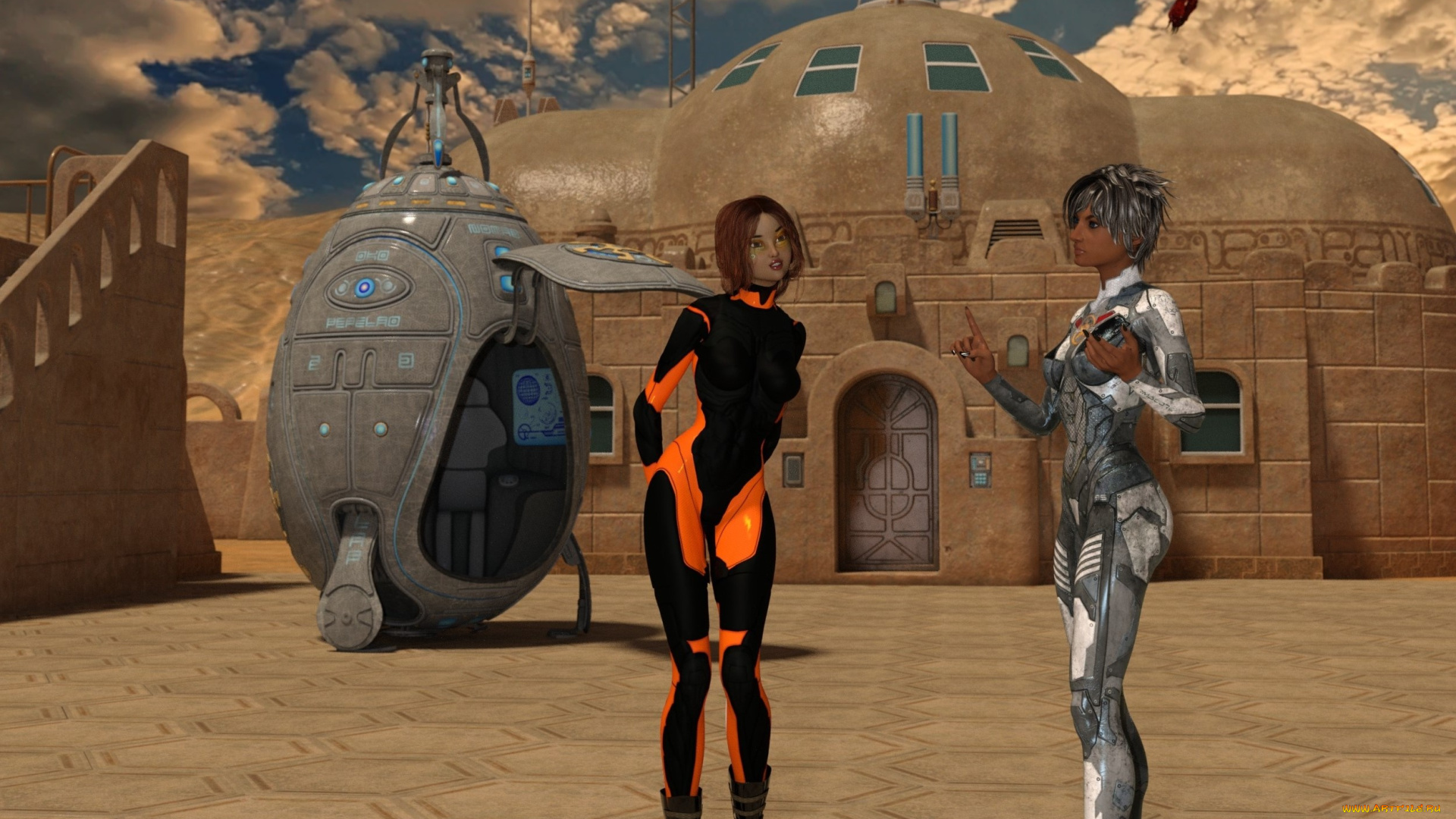 3д, графика, фантазия, , fantasy, фон, взгляд, девушки