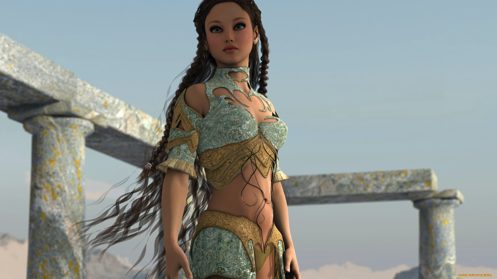 3д, графика, люди, , people, девушка, взгляд, фон