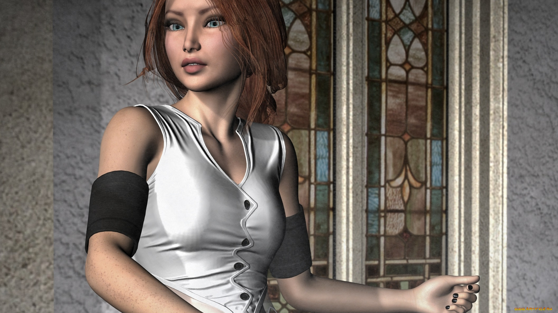 3д, графика, люди, , people, оружие, фон, взгляд, девушка