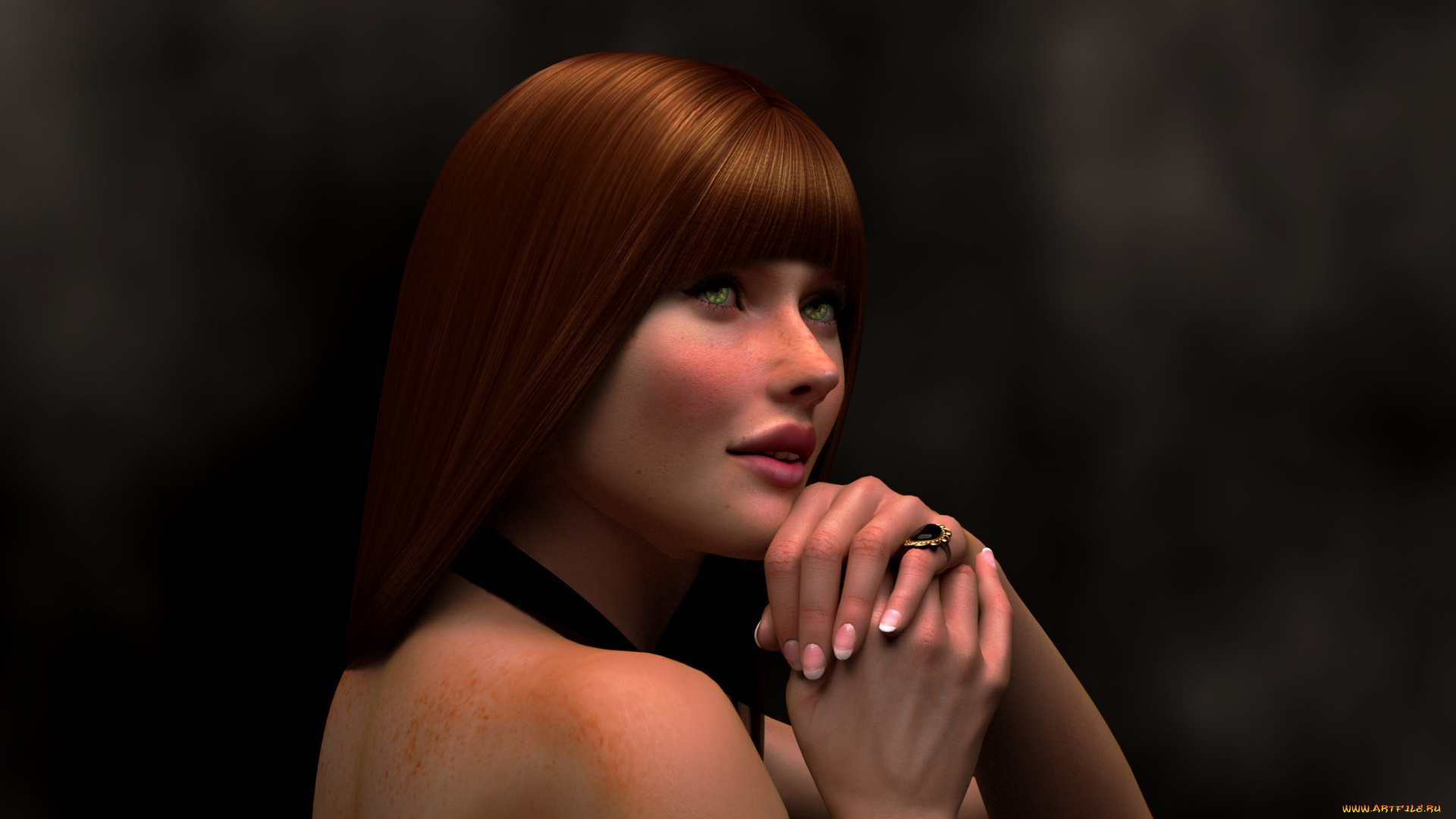 3д, графика, портрет, , portraits, фон, взгляд, девушка