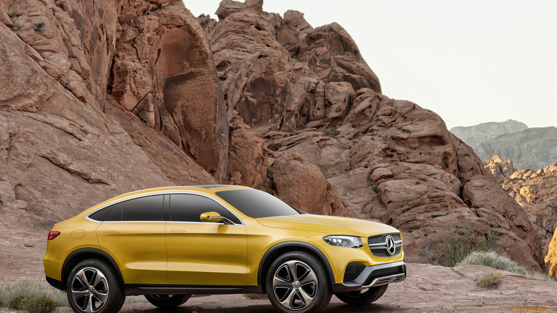 mercedes-benz, glc, coupe, concept, 2016, автомобили, mercedes-benz, 2016, жёлтый, кроссовер, concept, coupe, glc