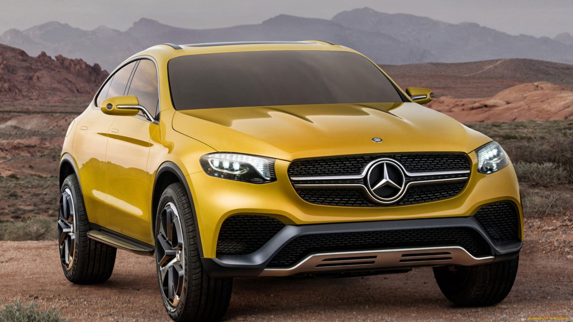mercedes-benz, glc, coupe, concept, 2016, автомобили, mercedes-benz, coupe, glc, жёлтый, 2016, concept, кроссовер