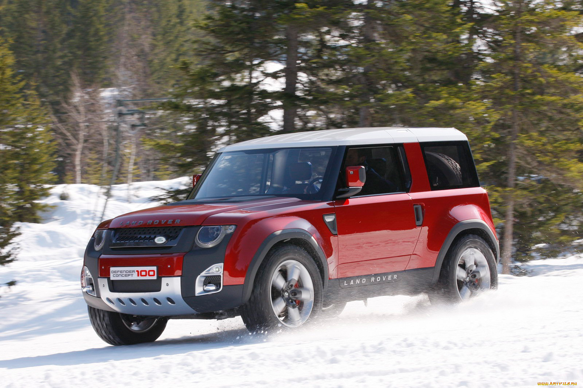 land-rover, dc100, concept, 2011, автомобили, land-rover, dc100, concept, 2011, красный, джип, внедорожник, зима