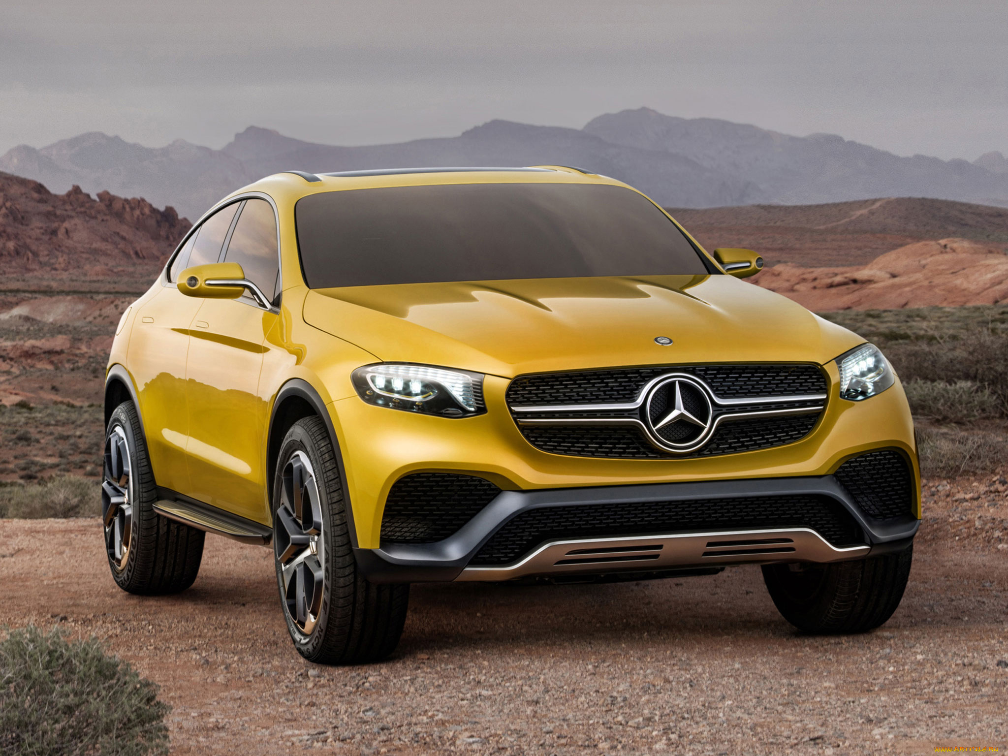 mercedes-benz, glc, coupe, concept, 2016, автомобили, mercedes-benz, coupe, glc, жёлтый, 2016, concept, кроссовер