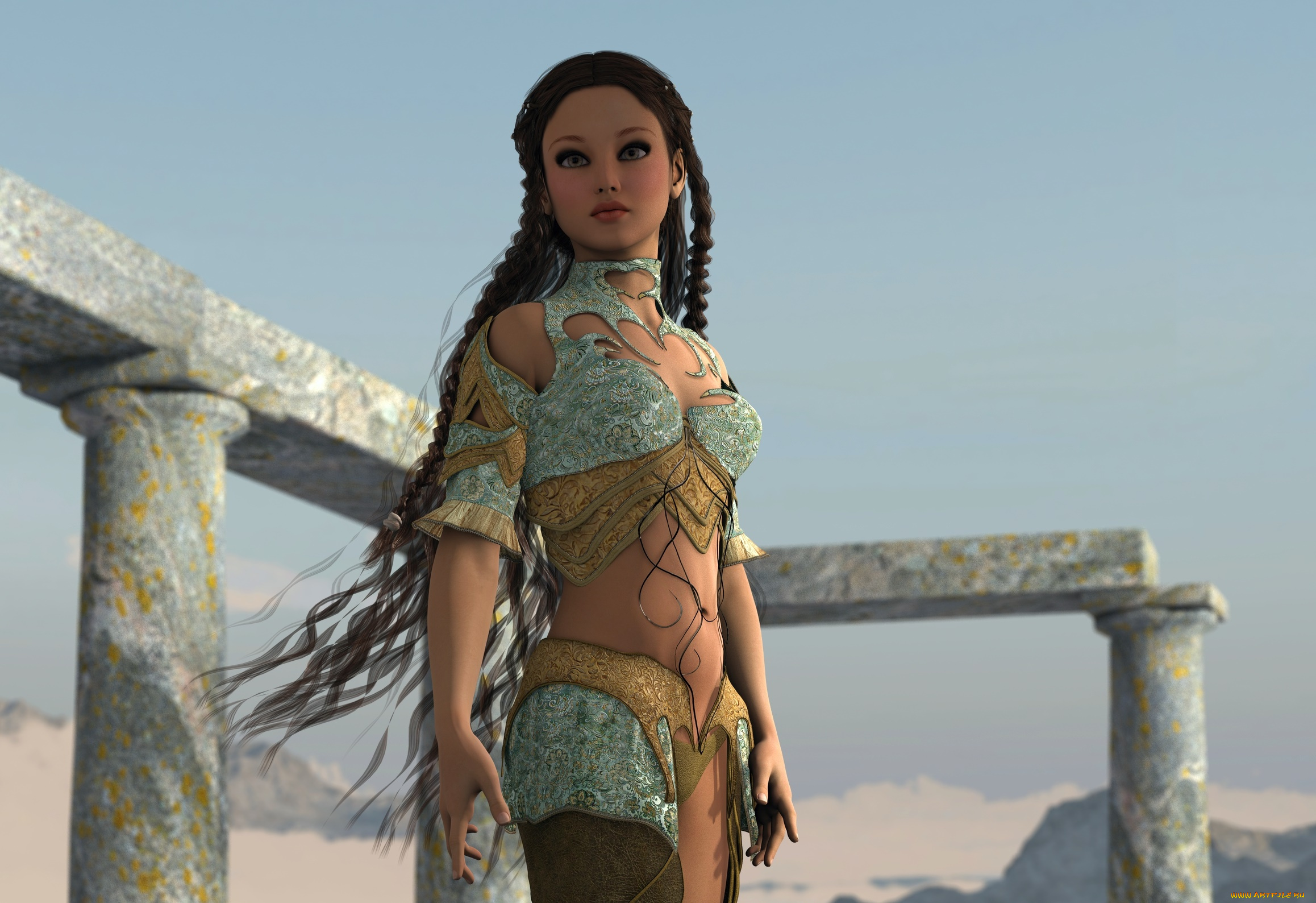 3д, графика, люди, , people, девушка, взгляд, фон