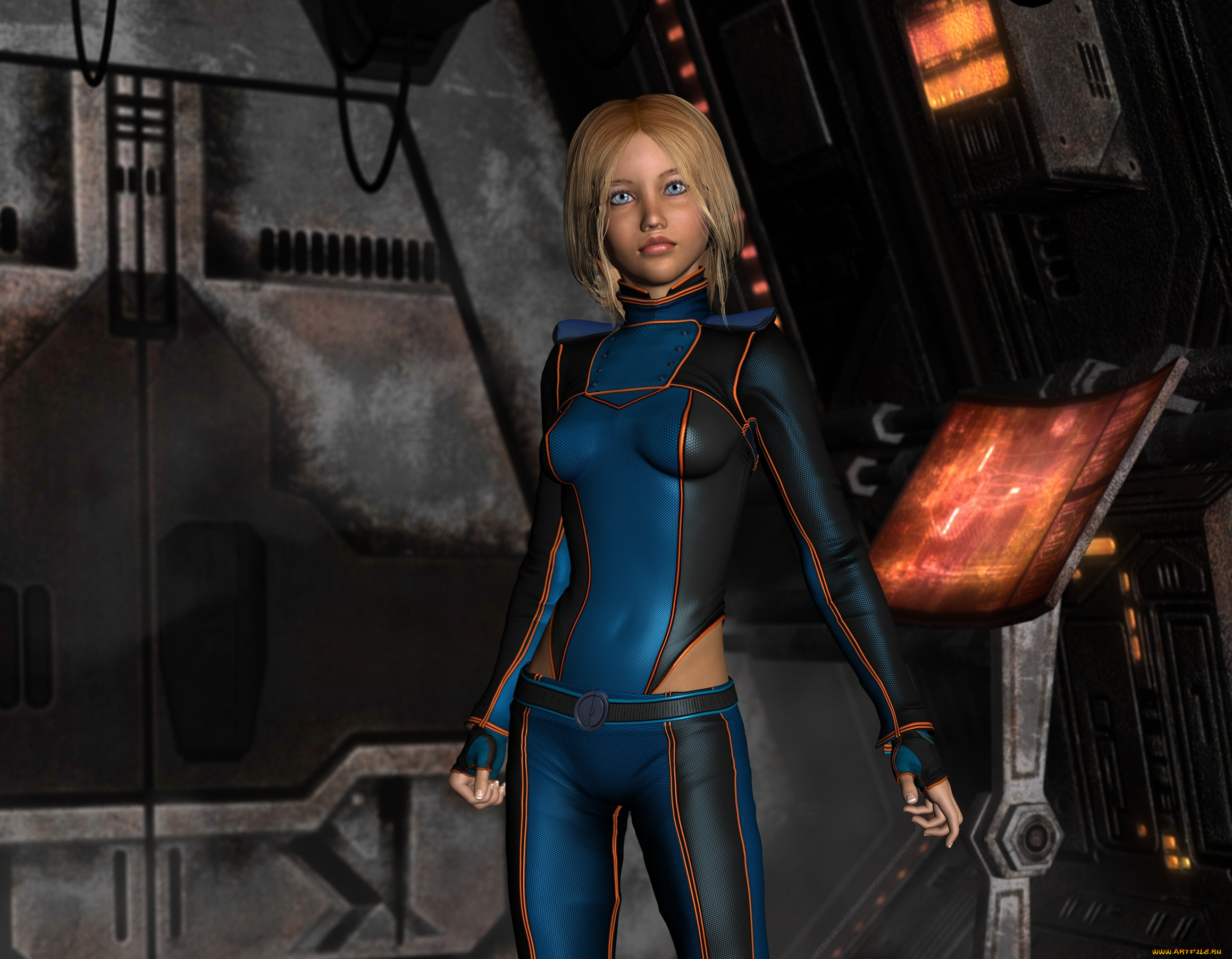 3д, графика, фантазия, , fantasy, фон, взгляд, девушка