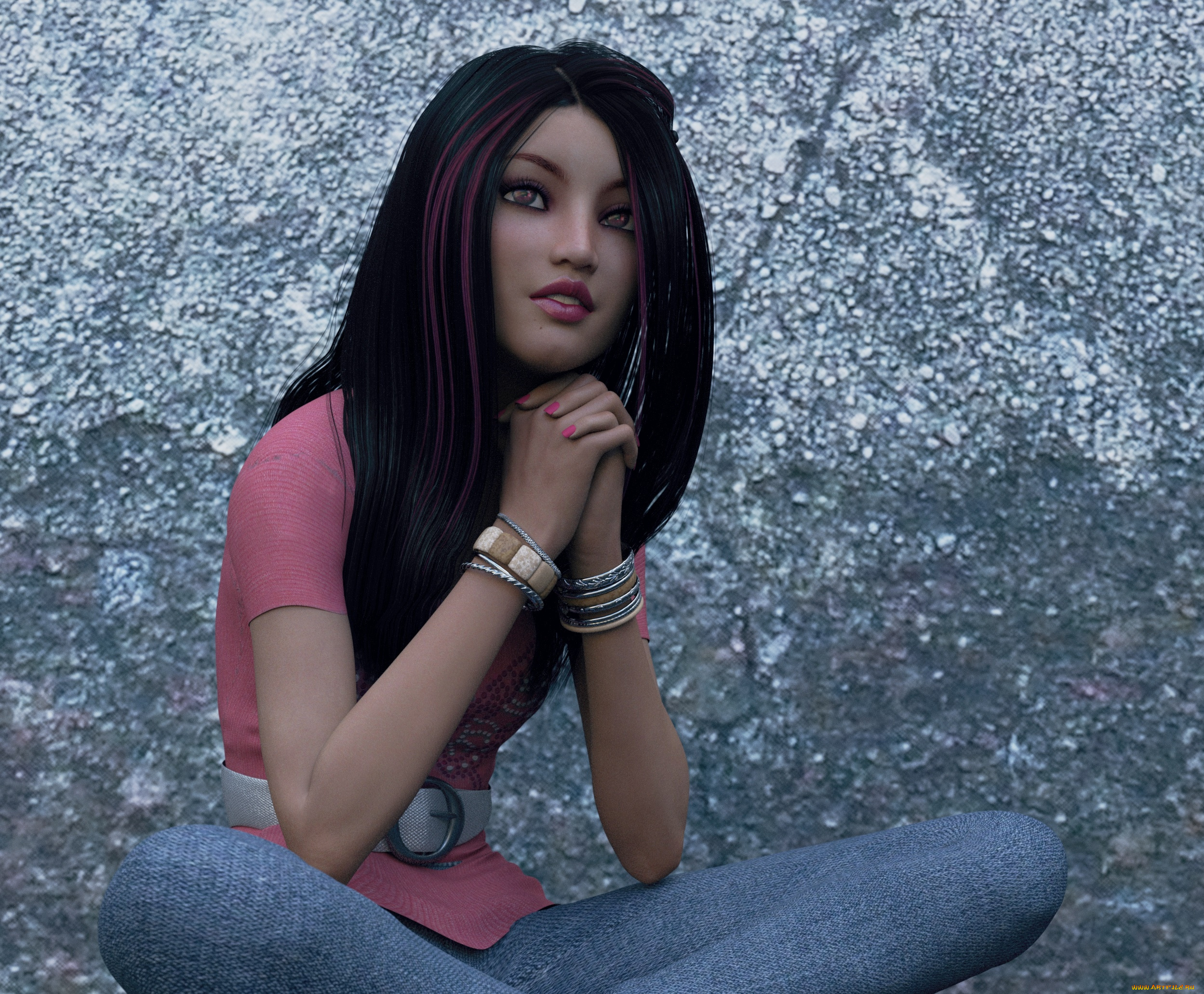 3д, графика, люди, , people, фон, взгляд, девушка