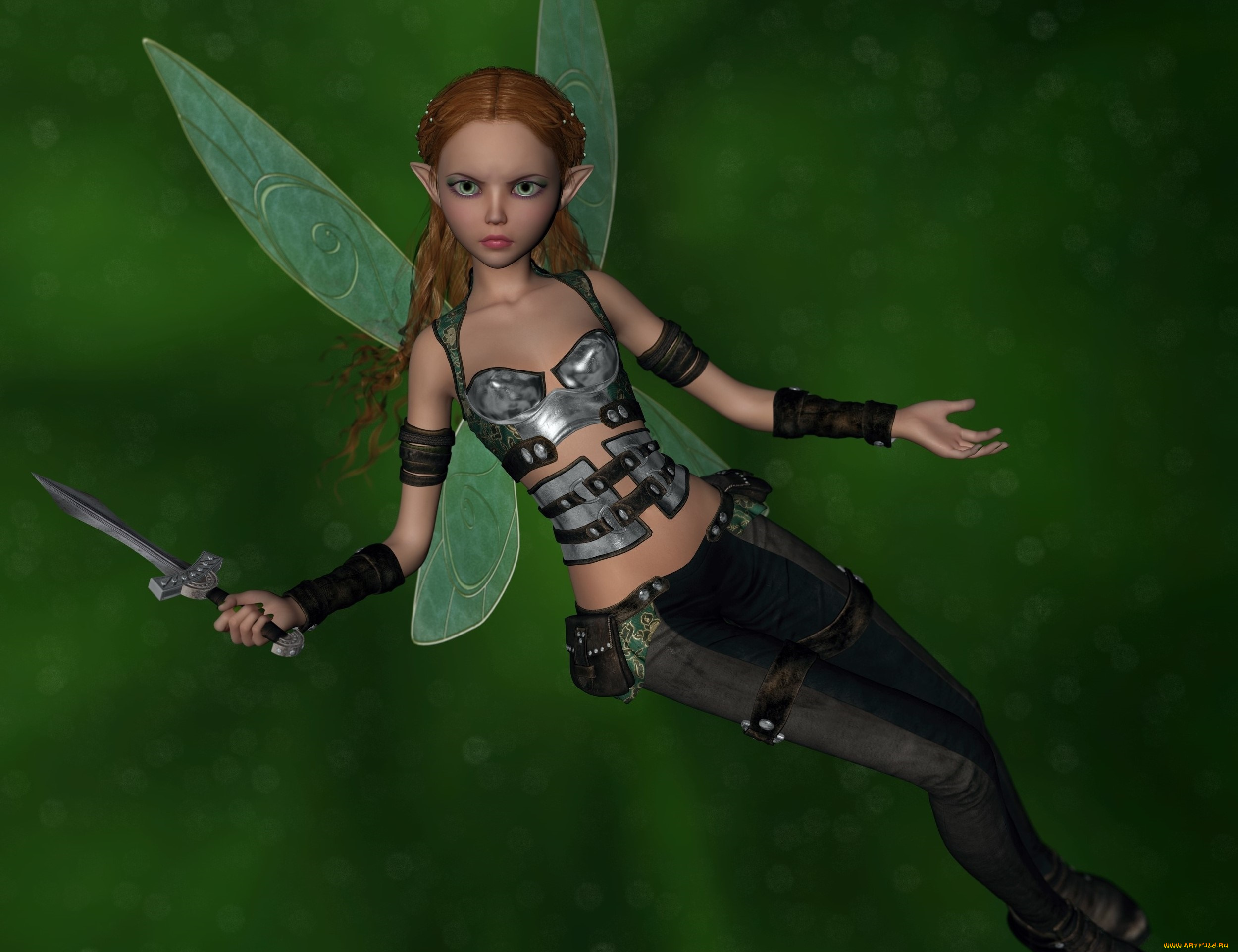 3д, графика, эльфы, , elves, фон, взгляд, фея