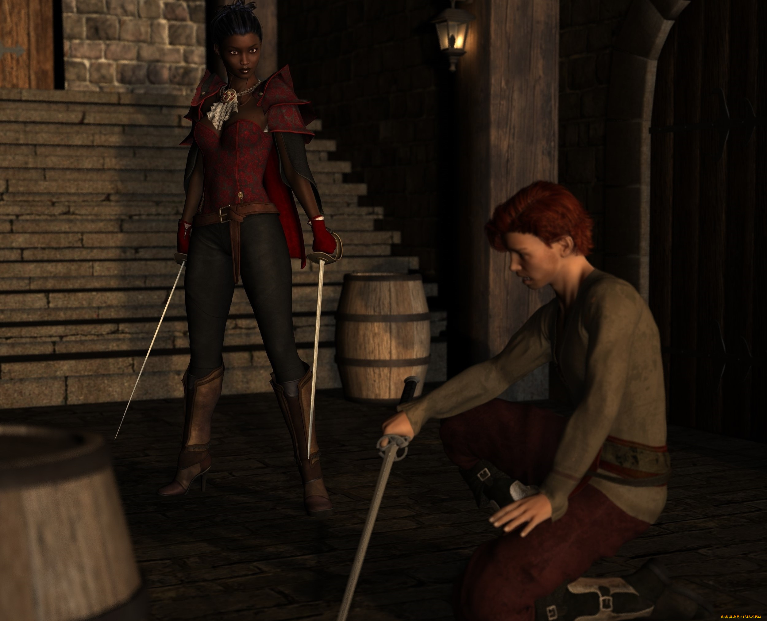 3д, графика, фантазия, , fantasy, девушка, взгляд, фон