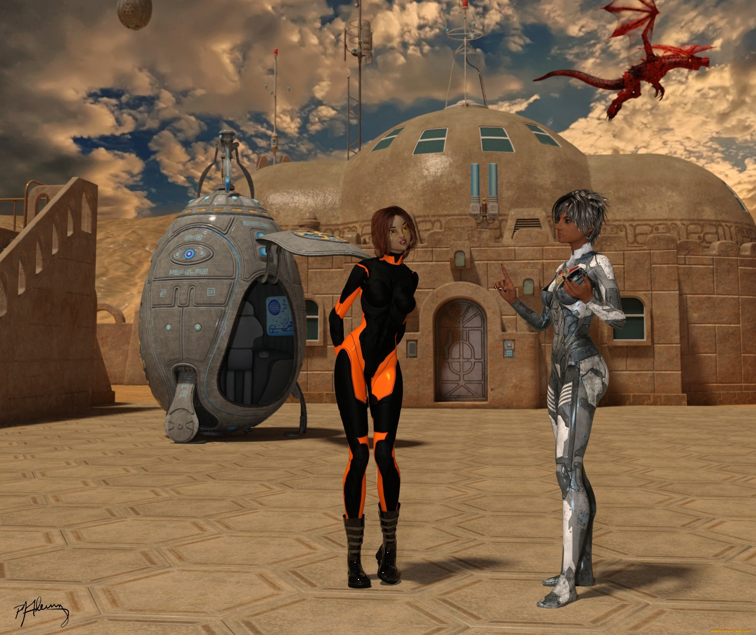 3д, графика, фантазия, , fantasy, фон, взгляд, девушки