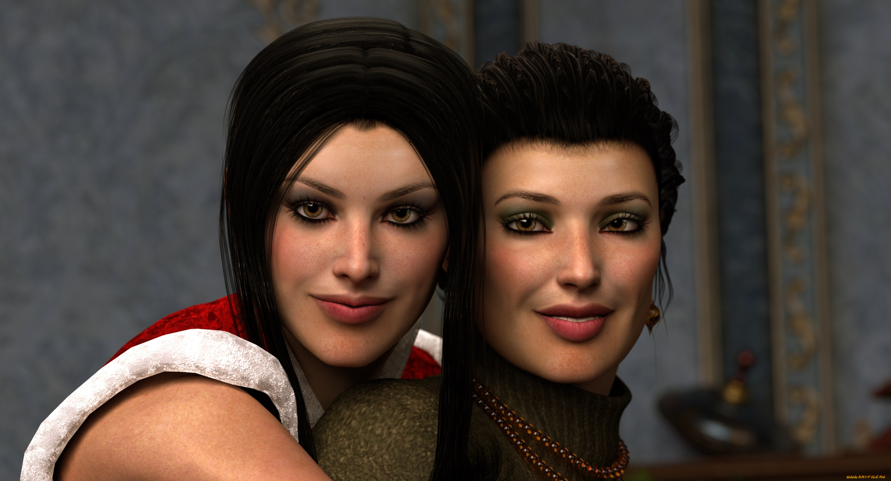 3д, графика, портрет, , portraits, фон, взгляд, девушки