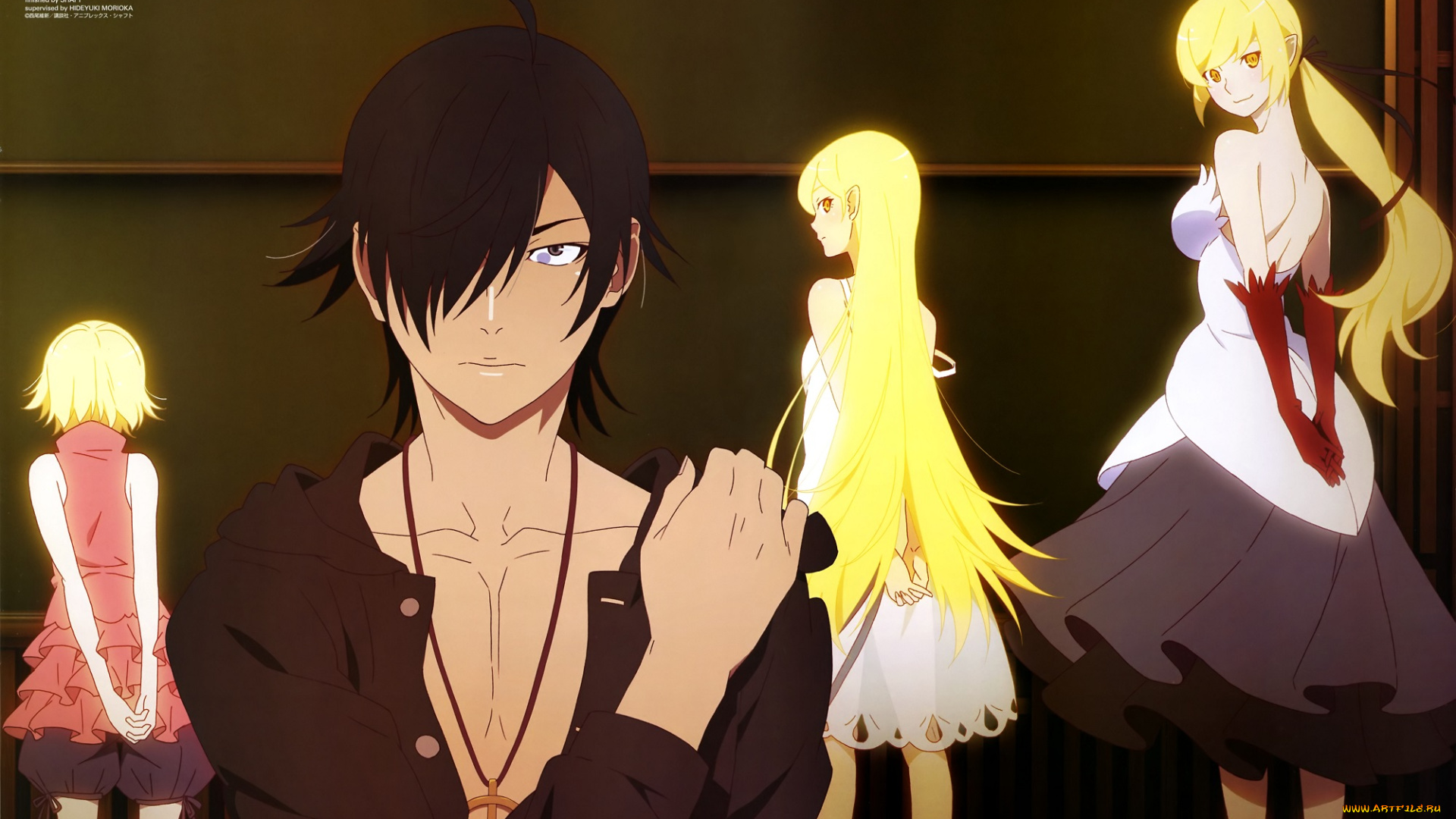 аниме, bakemonogatari, парень