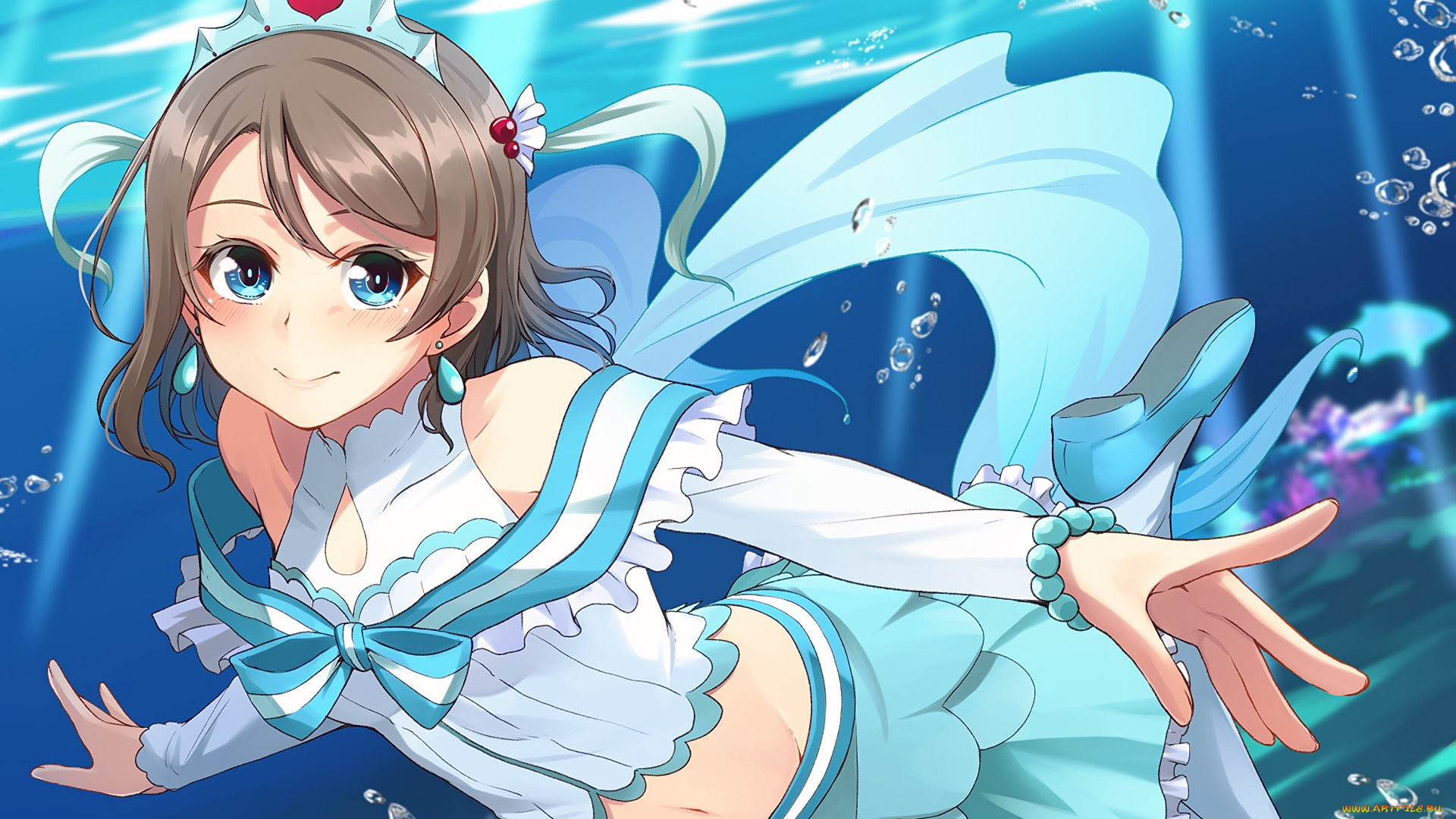 аниме, love, live, , school, idol, project, фон, девушка, взгляд