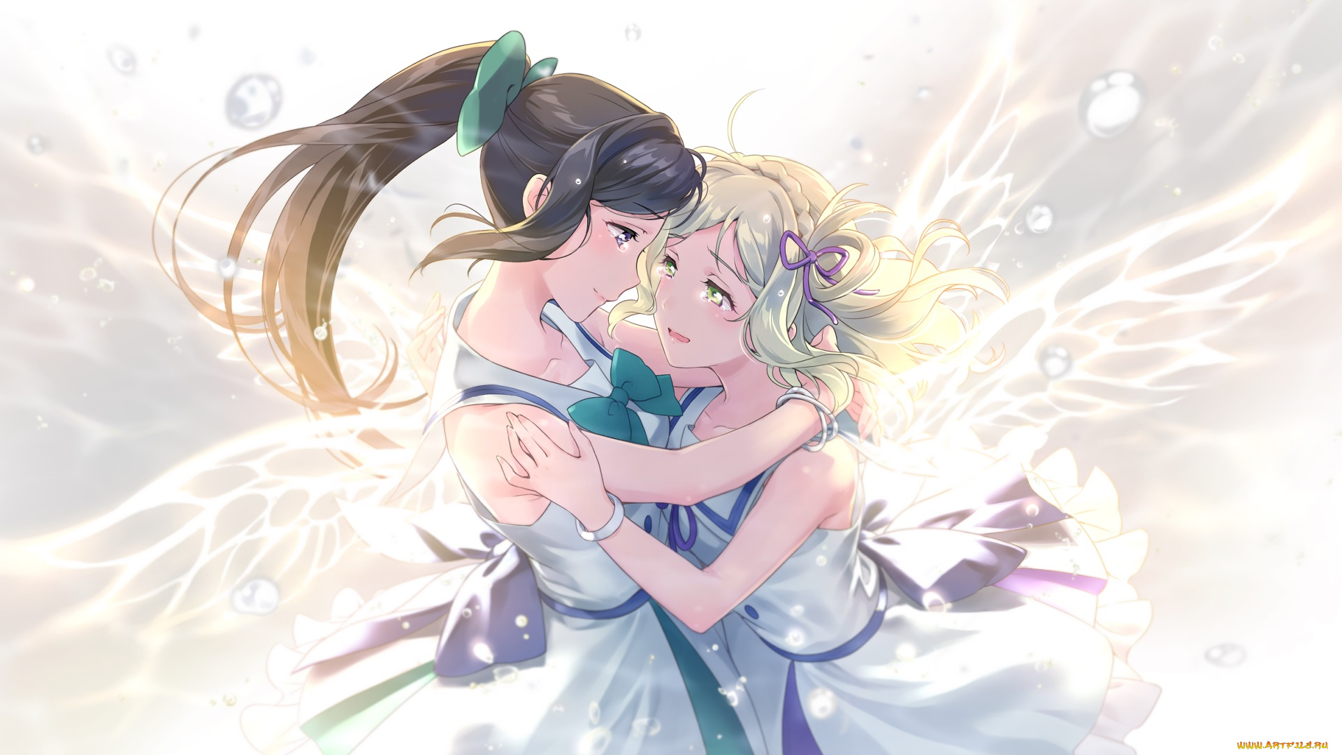 аниме, love, live, , school, idol, project, взгляд, девушка, фон