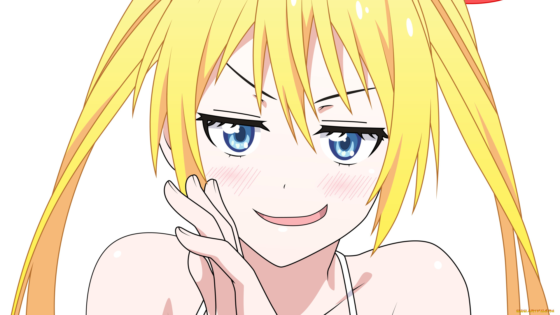 аниме, nisekoi, девушка, взгляд, фон