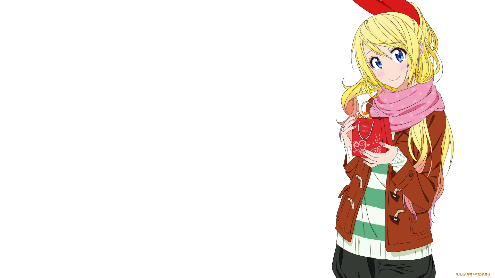 аниме, nisekoi, взгляд, девушка, фон